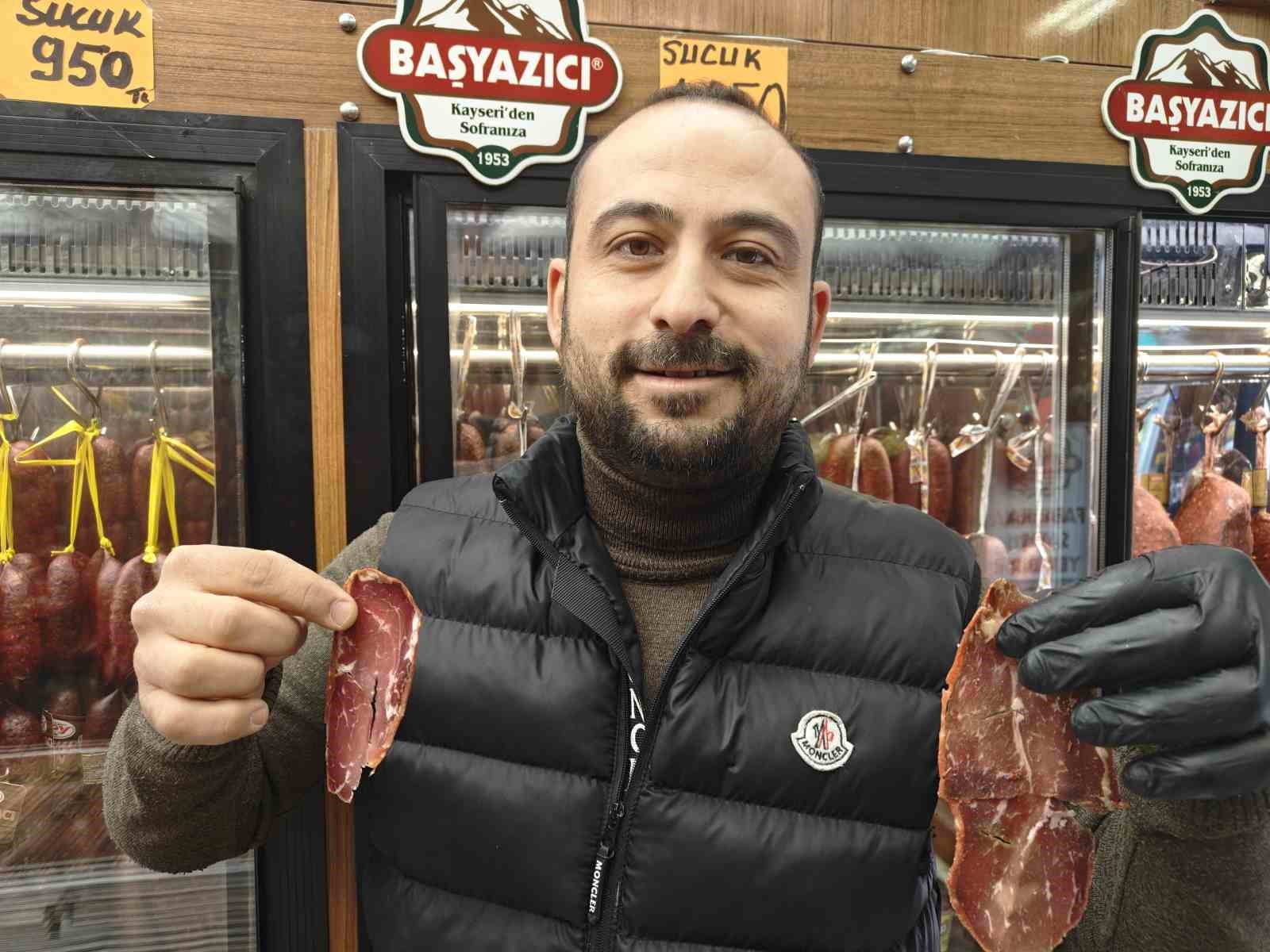 Pastırmanın kilosu raflarda 2 bin TL