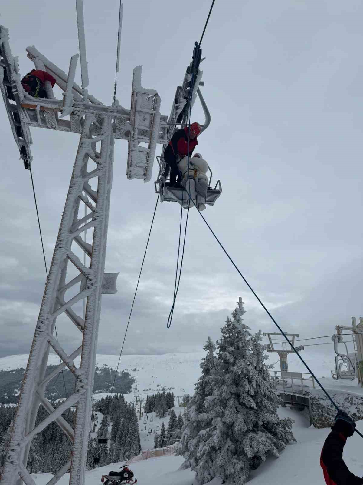 Uludağ&rsquo;da telesiyej arızası: 40 tatilci mahsur kaldı
