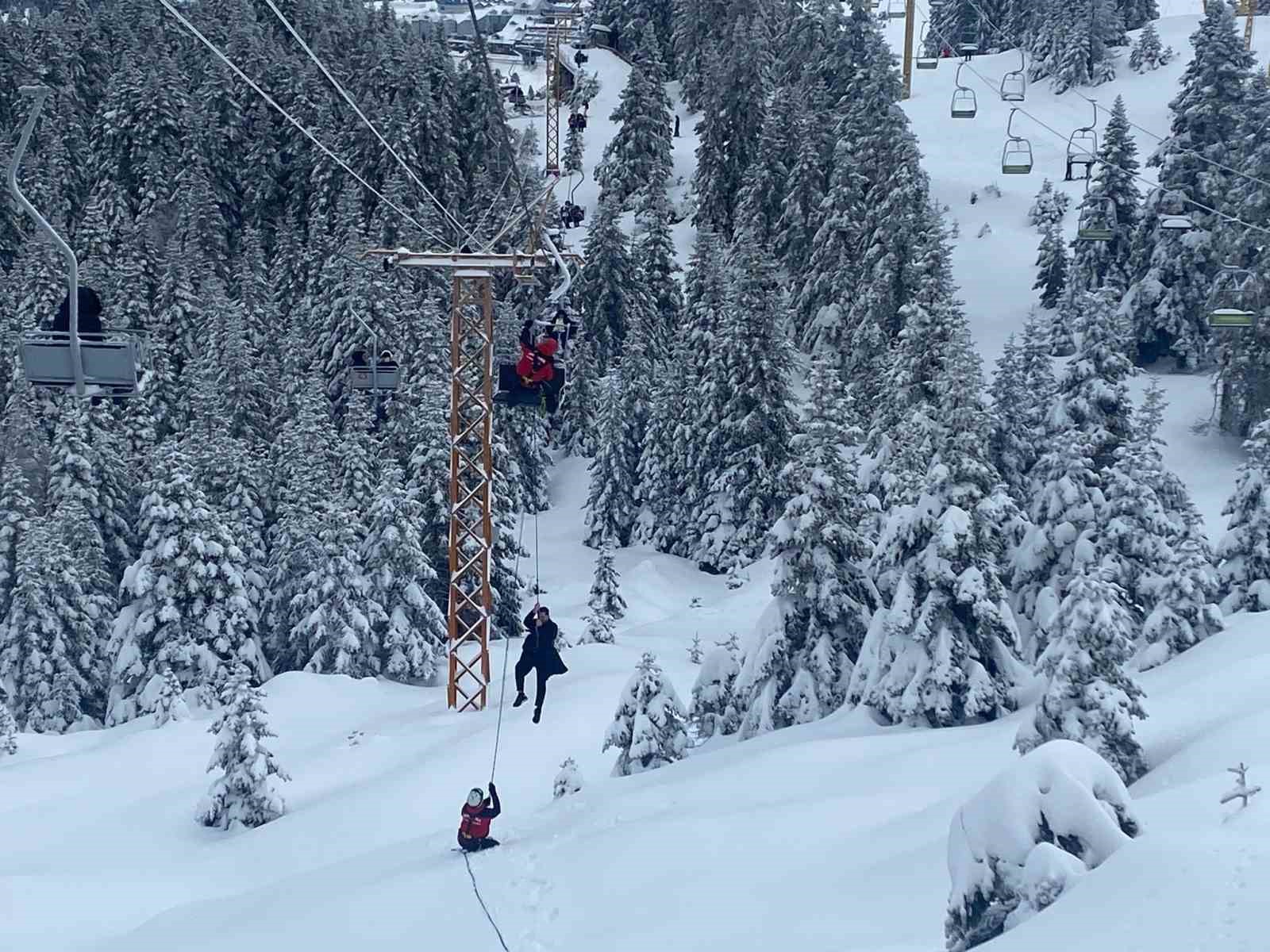 Uludağ’da telesiyej arızası: Mahsur kalan 40 tatilci kurtarıldı