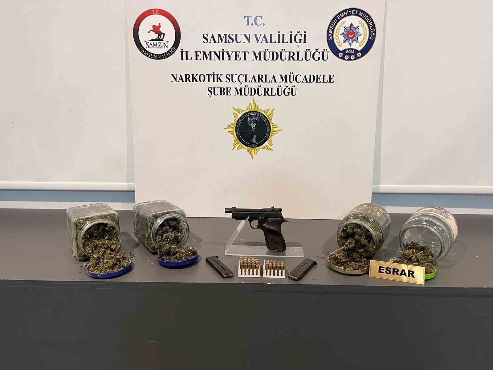 Samsun’da bir kişi uyuşturucu ve silahla yakalandı