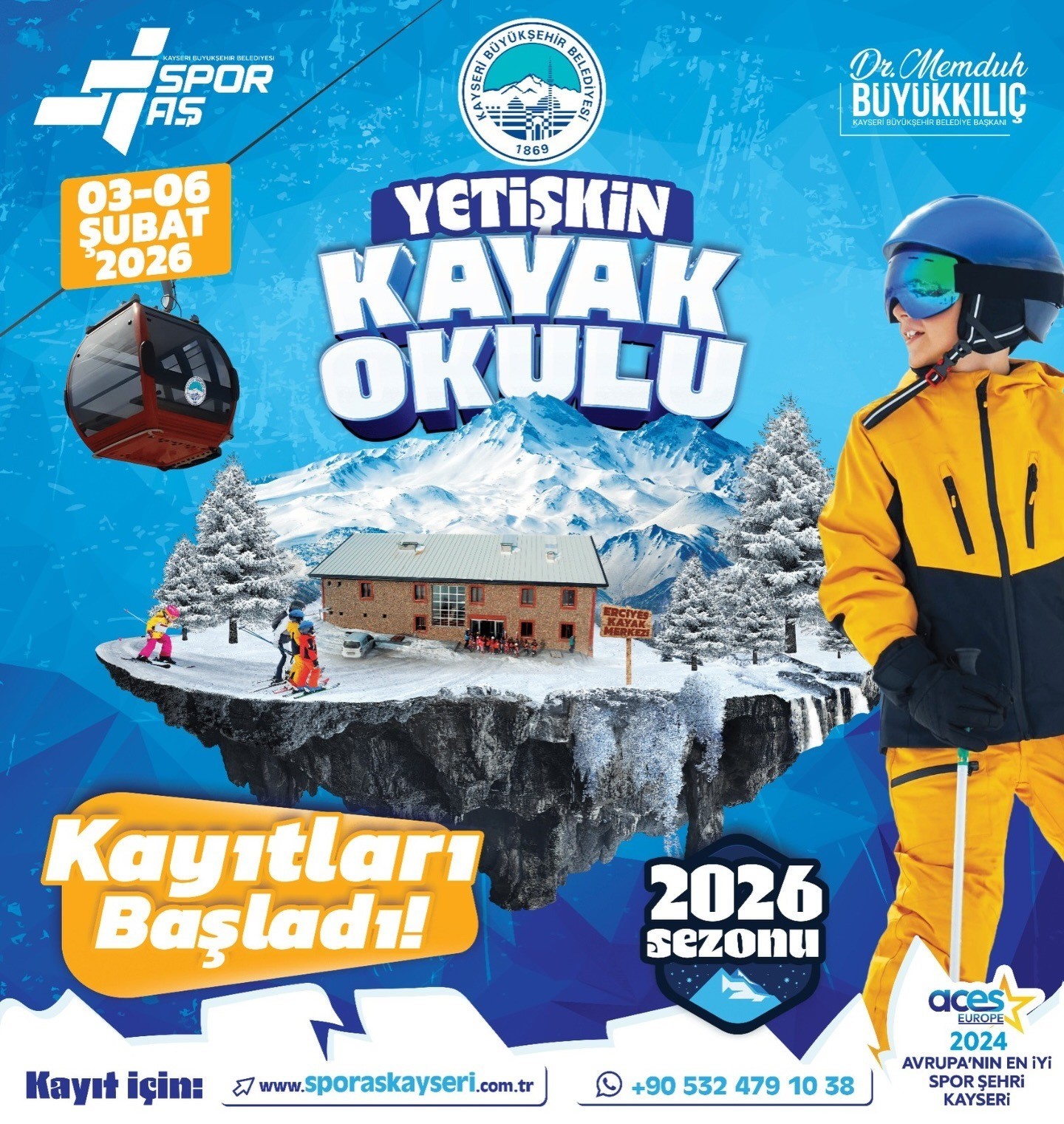 Spor A.Ş. Yetişkin Kayak Okulu kayıtları başladı