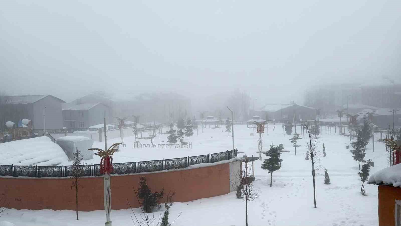 Hakkari’de karla karışık yağmur ve sis etkili oldu