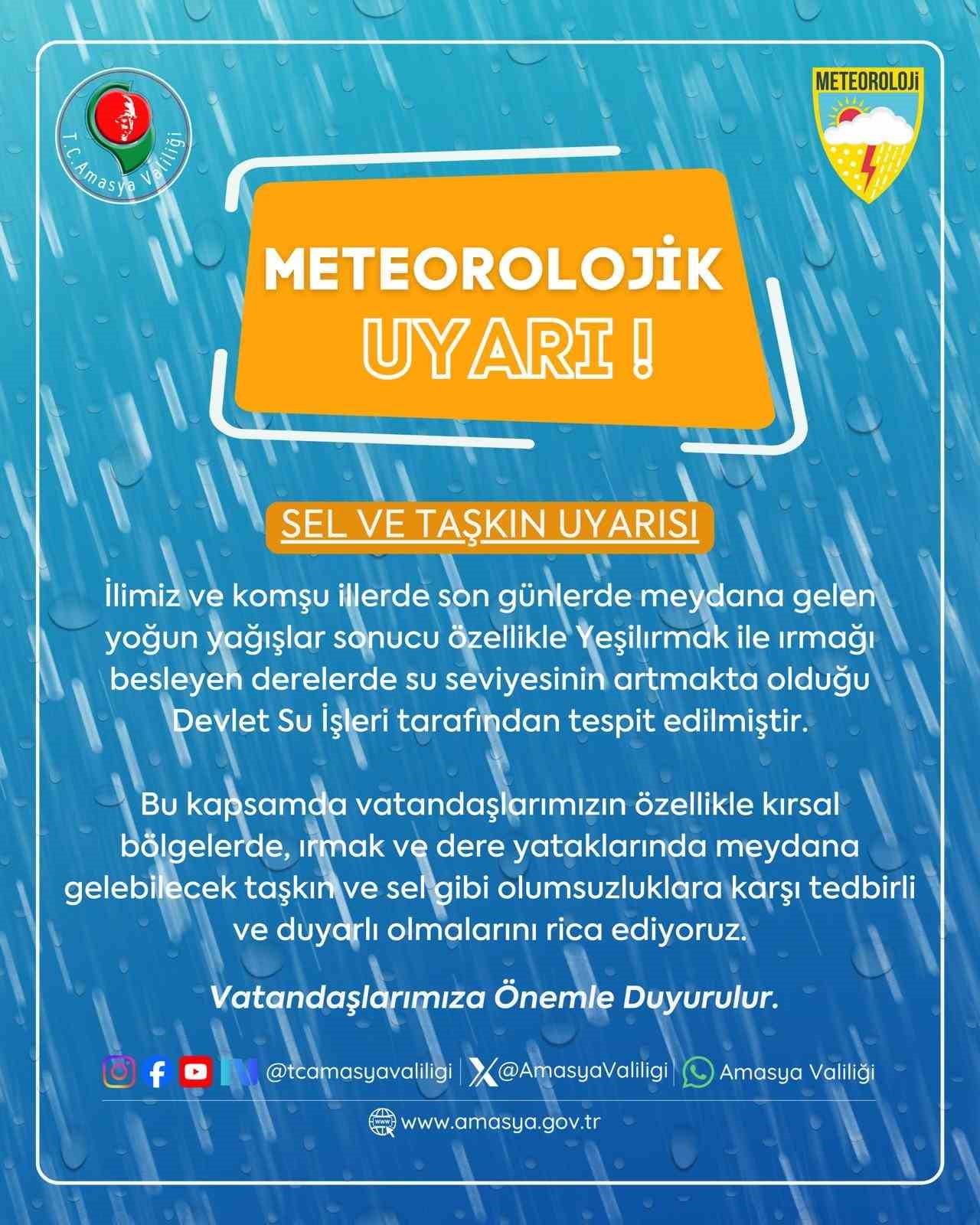 Yeşilırmak Nehri&rsquo;nde su seviyesi 2 metreye kadar y&uuml;kseldi, piknik masaları akıntıya kapıldı
