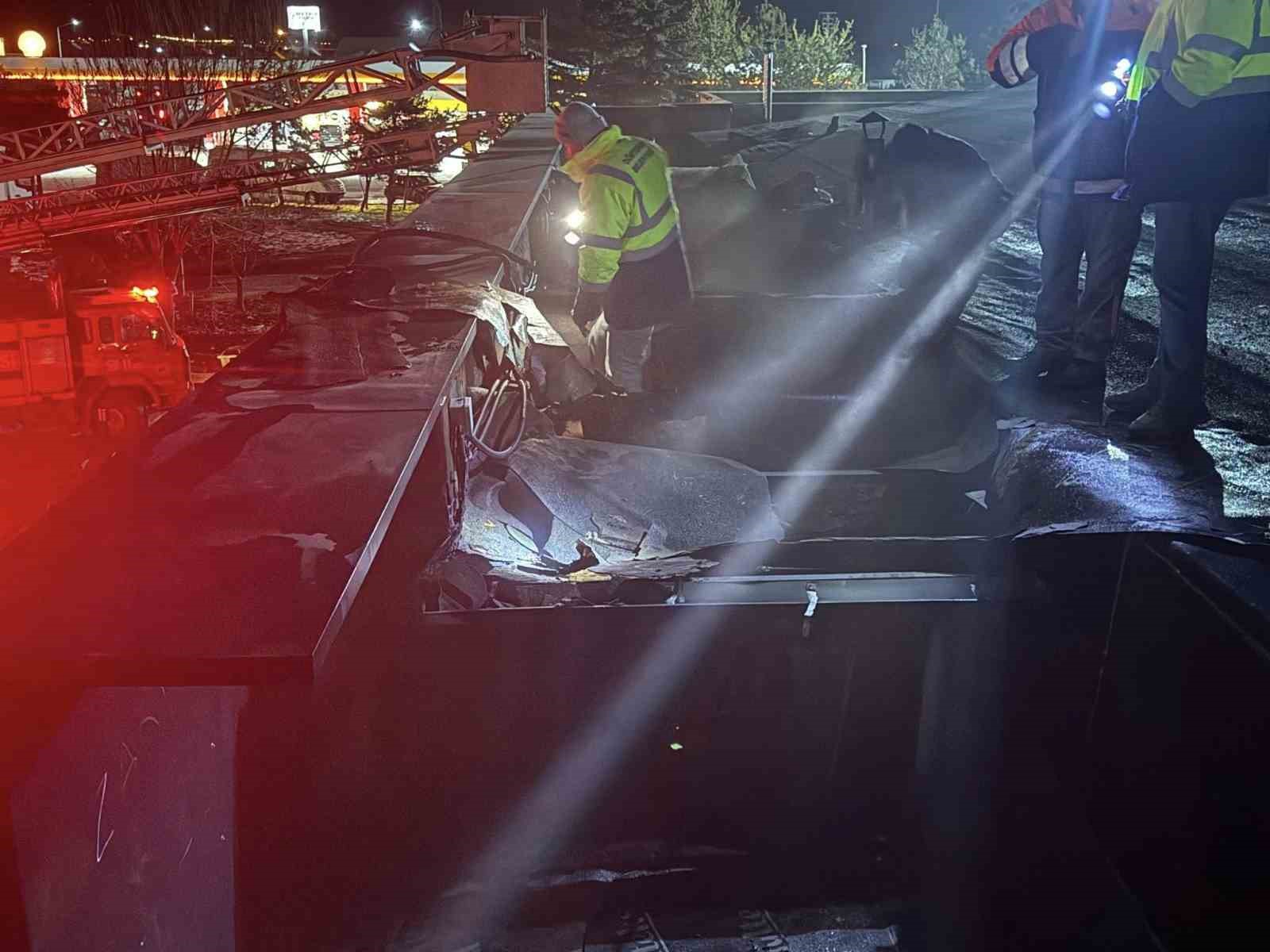 TEM&rsquo;deki dinlenme tesisinde korkutan yangın
