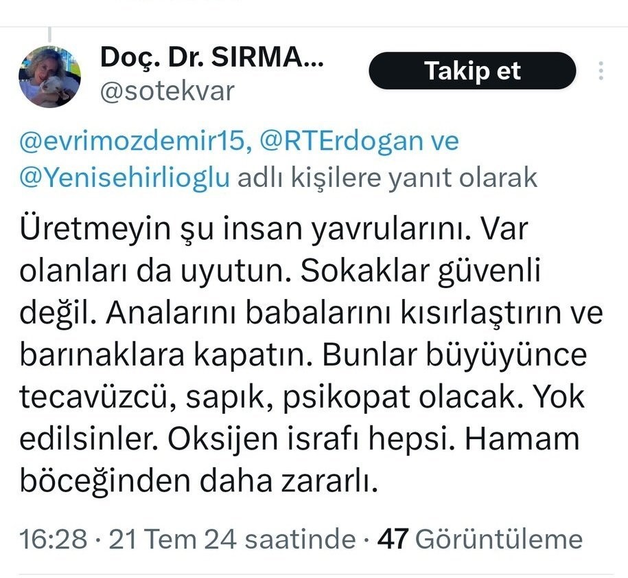 Ankara’da akademisyenin çocukları hedef alan paylaşımlarına tepki