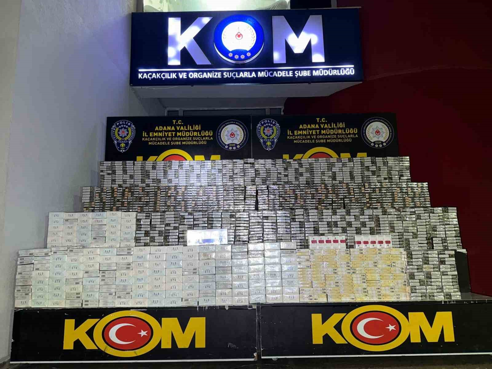 Çuvaldan 14 bin paket kaçak sigara çıktı