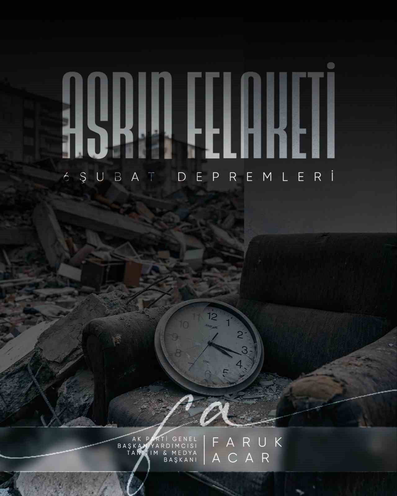 AK Parti Genel Başkan Yardımcısı Acar: "Devletimiz, şehirlerimizi yeniden ayağa kaldırmak için canla başla çalışmalarını sürdürmüştür"