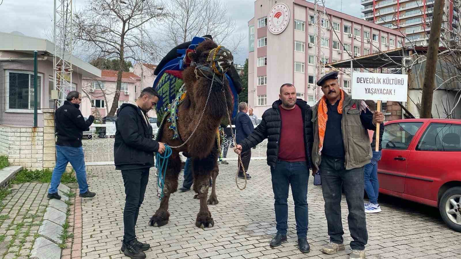DEG&Uuml;F &uuml;yeleri deve g&uuml;reşlerinin yapılmamasını protesto etti
