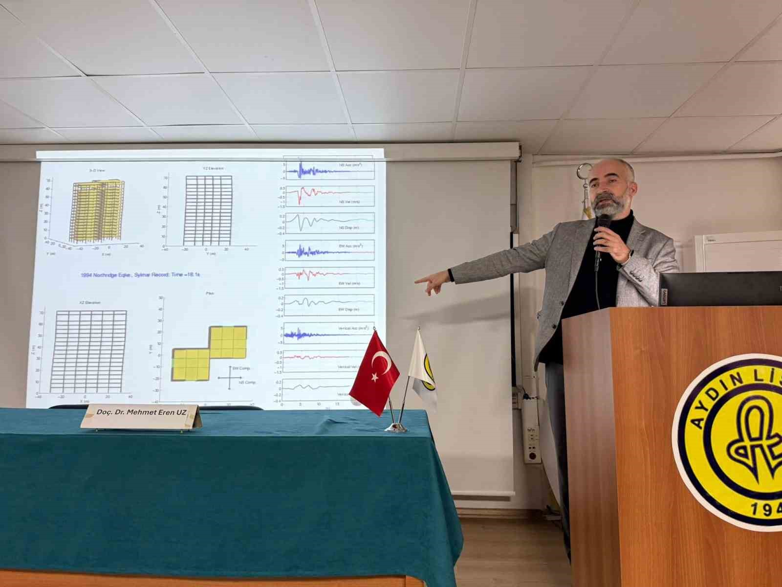 Depremin 3. yılında Aydın Lisesi&rsquo;nde Deprem Bilinci Konferansı
