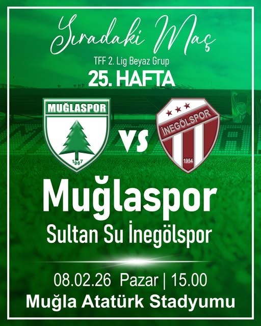 Muğla’da zirve takibi Muğlaspor, Sultan Su İnegölspor’u ağırlayacak