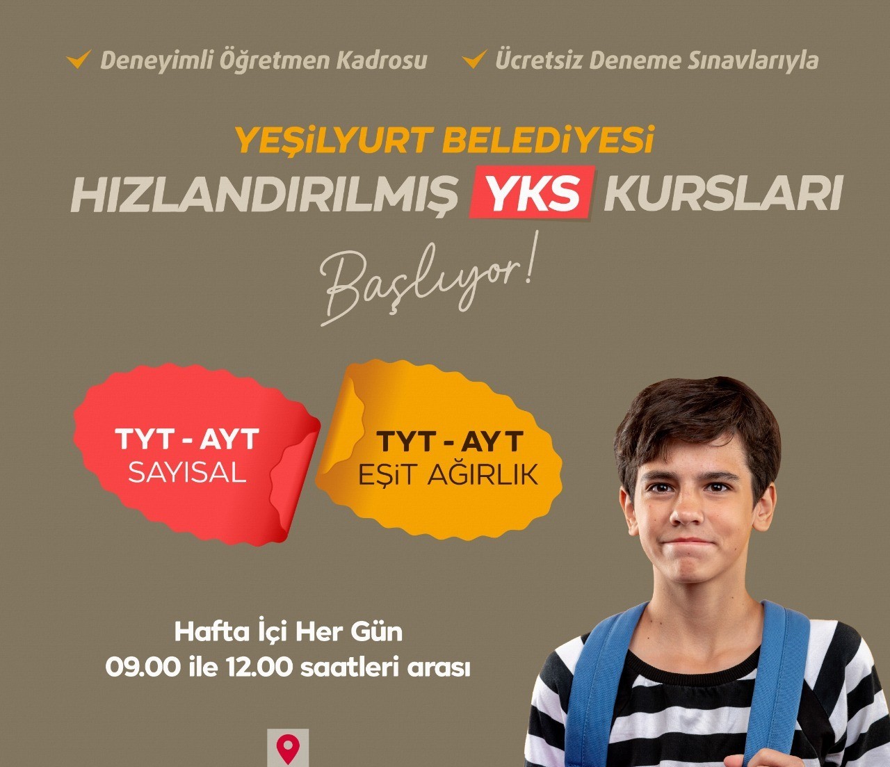 Yeşilyurt Belediyesi "Hızlandırılmış YKS Kursları" başladı