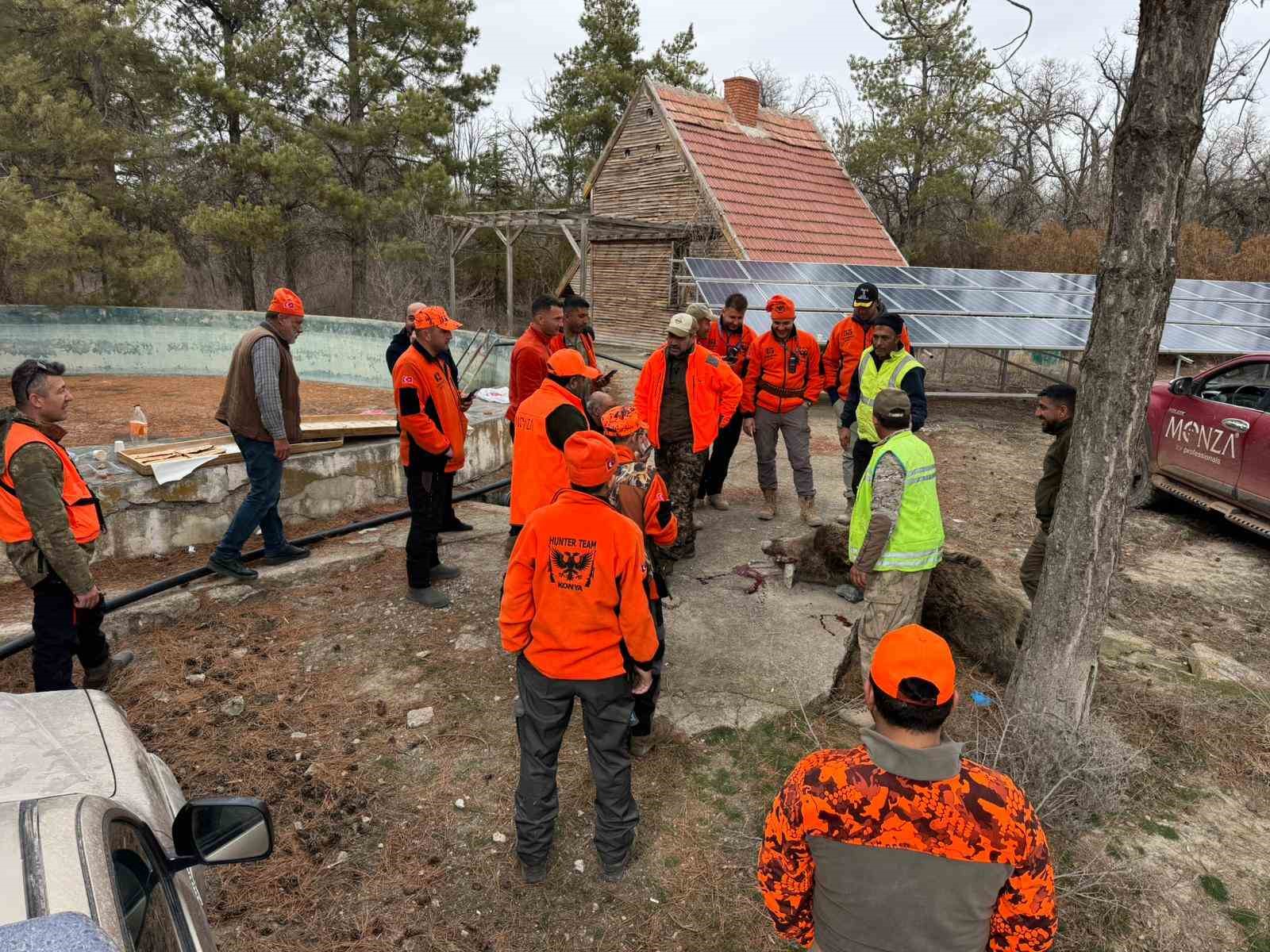 Konya&rsquo;da yaban domuzlarına s&uuml;rek avı d&uuml;zenlendi
