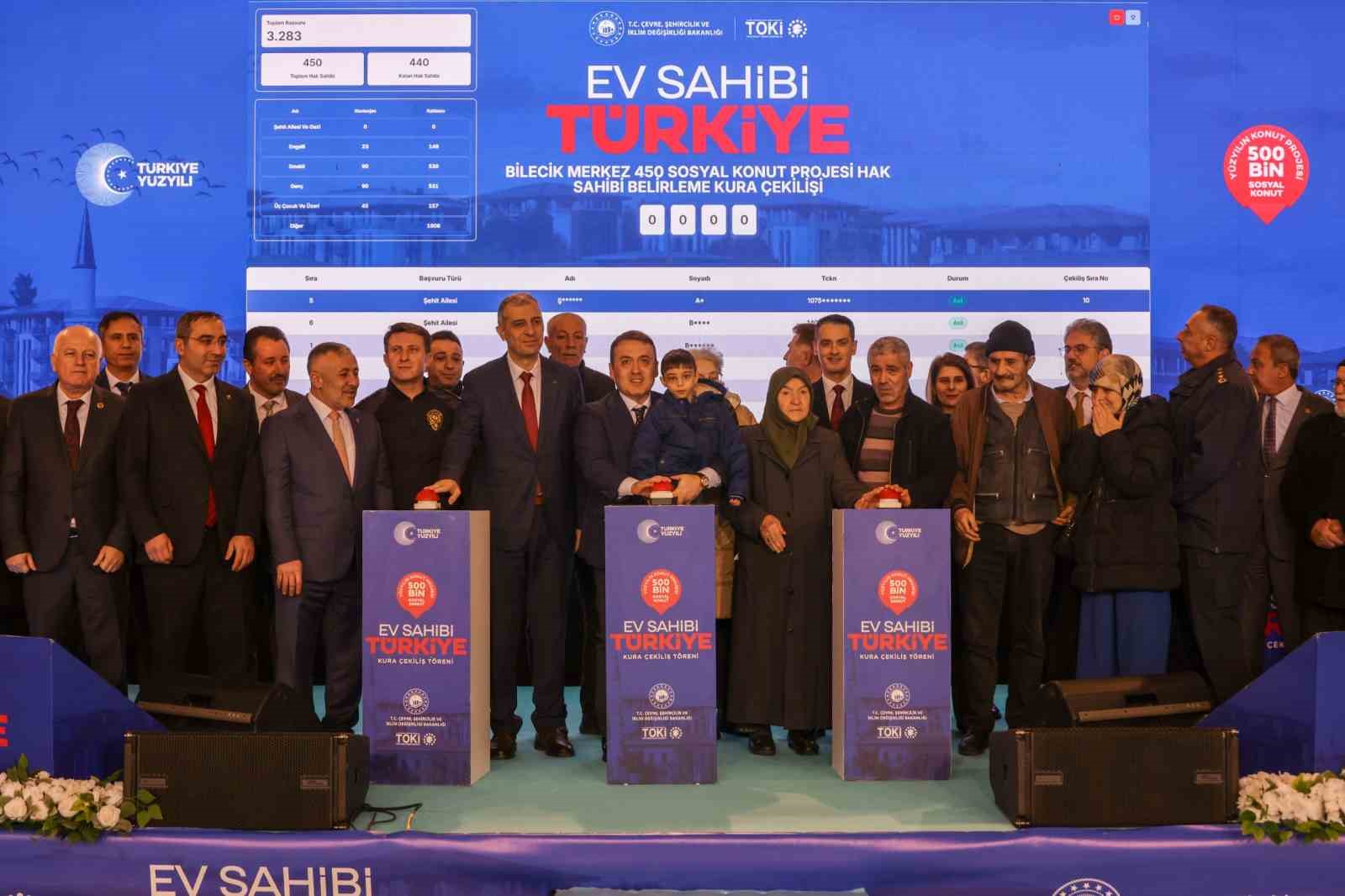 "Yüzyılın Konut Projesi" kapsamında inşa edilecek bin 419 adet sosyal konutun kura çekimi gerçekleştirildi