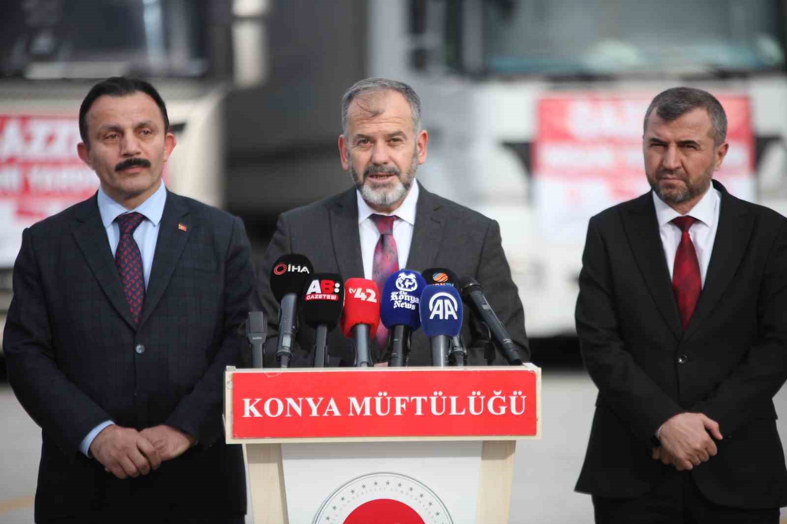 Konya&rsquo;dan Gazze&rsquo;ye 15 tır yardım yola &ccedil;ıktı
