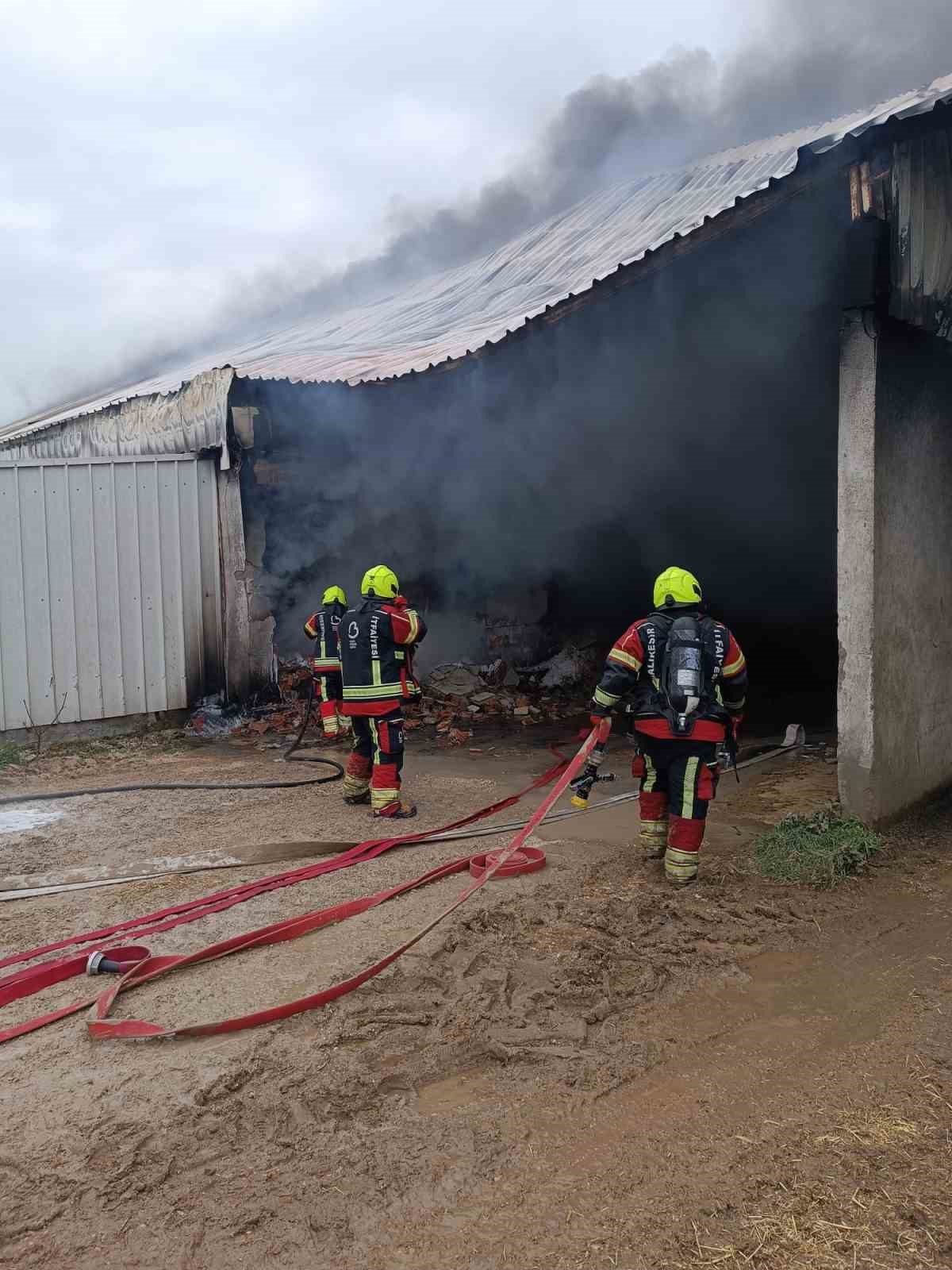 Çiftlikte çıkan yangın paniğe neden oldu
