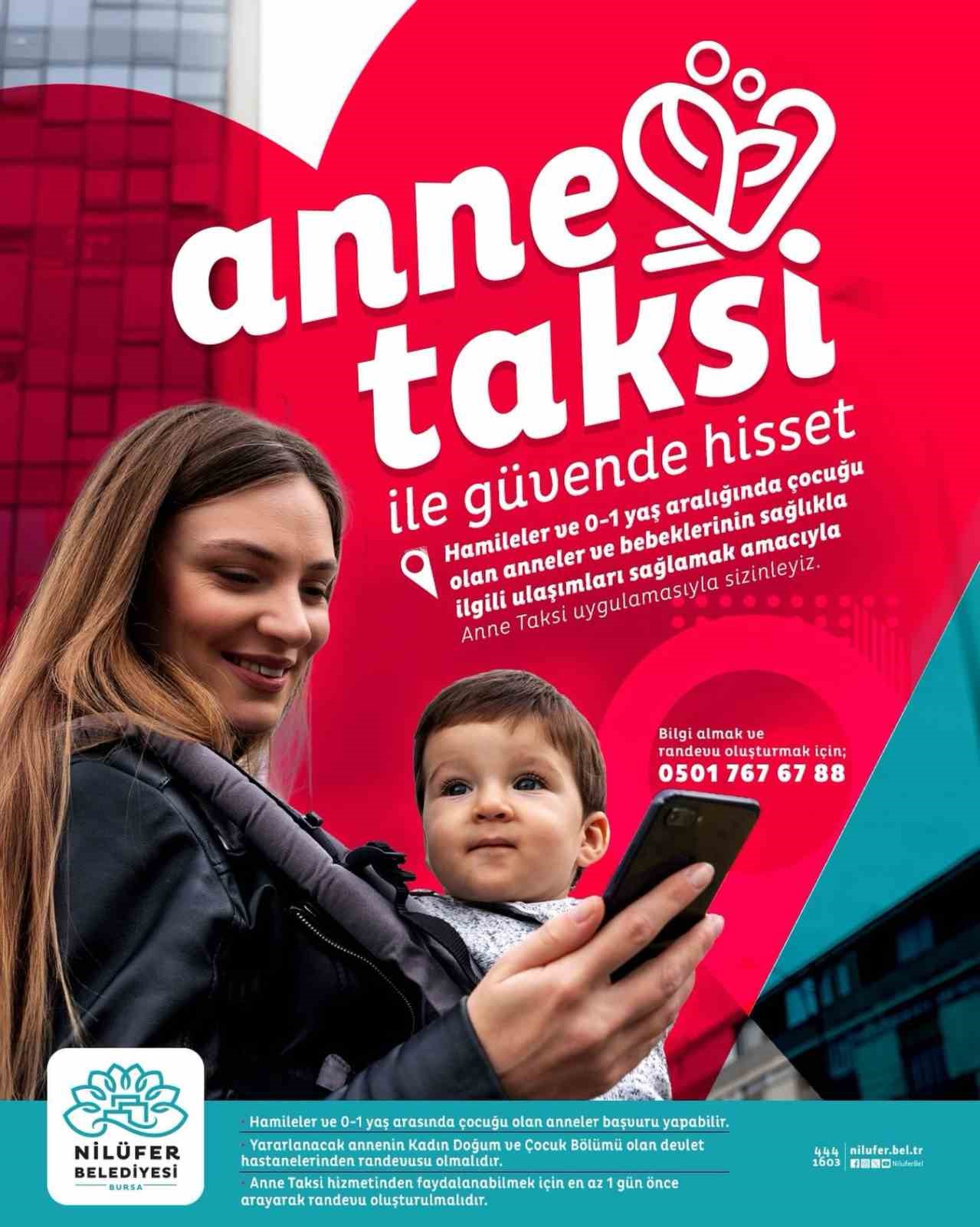 Nil&uuml;fer&rsquo;de &lsquo;Anne Taksi&rsquo; uygulaması başladı

