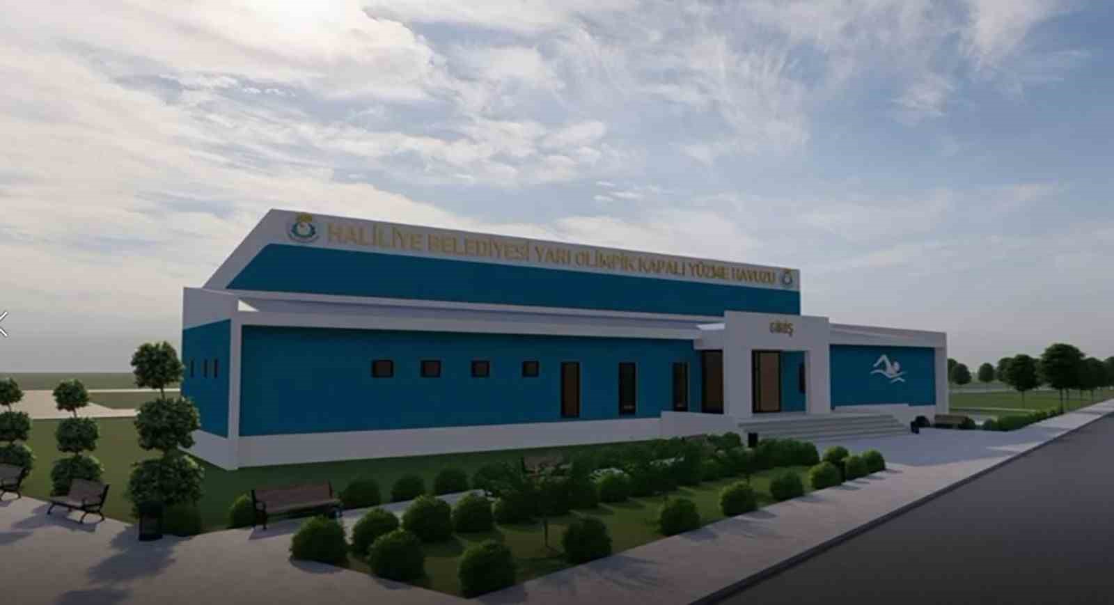 Haliliye&rsquo;de yarı olimpik y&uuml;zme havuzunda yapım &ccedil;alışmaları s&uuml;r&uuml;yor
