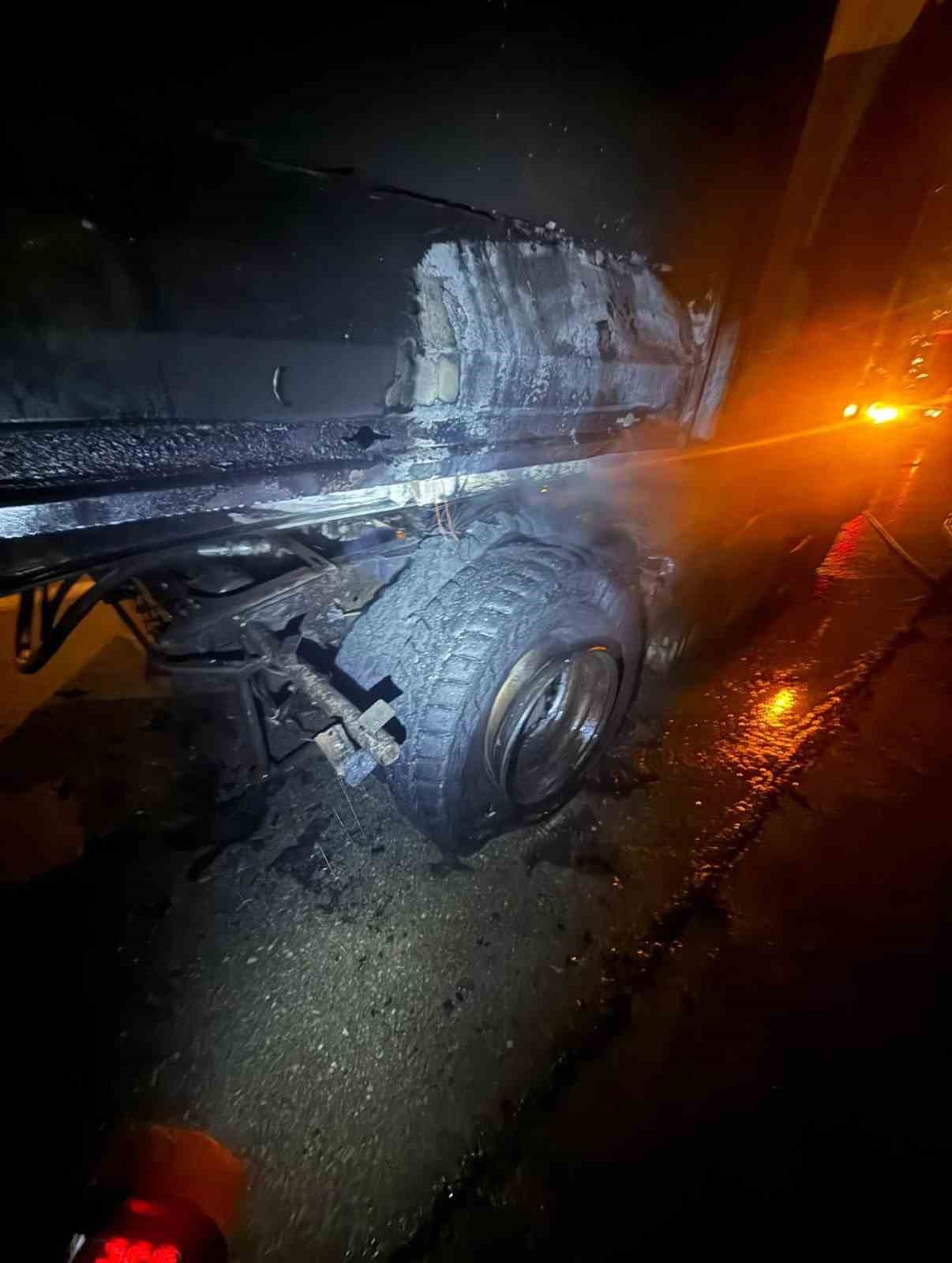 Belen&rsquo;de tır yangını
