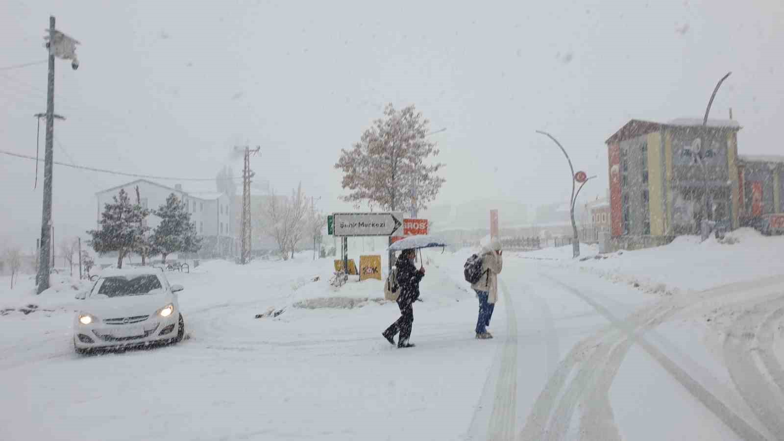 Başkale’de yoğun kar yağışı