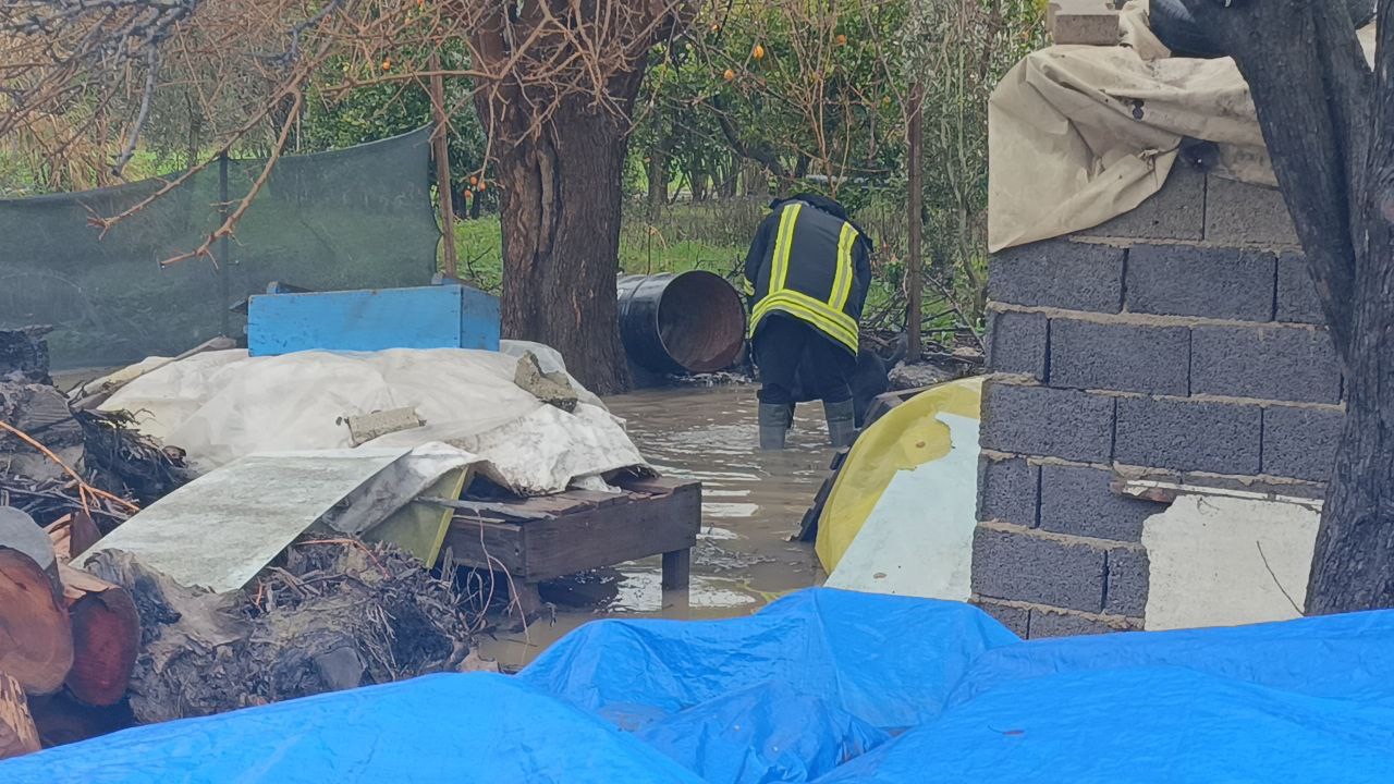 Selde mahsur kalan k&ouml;peği AKOM ekipleri kurtardı
