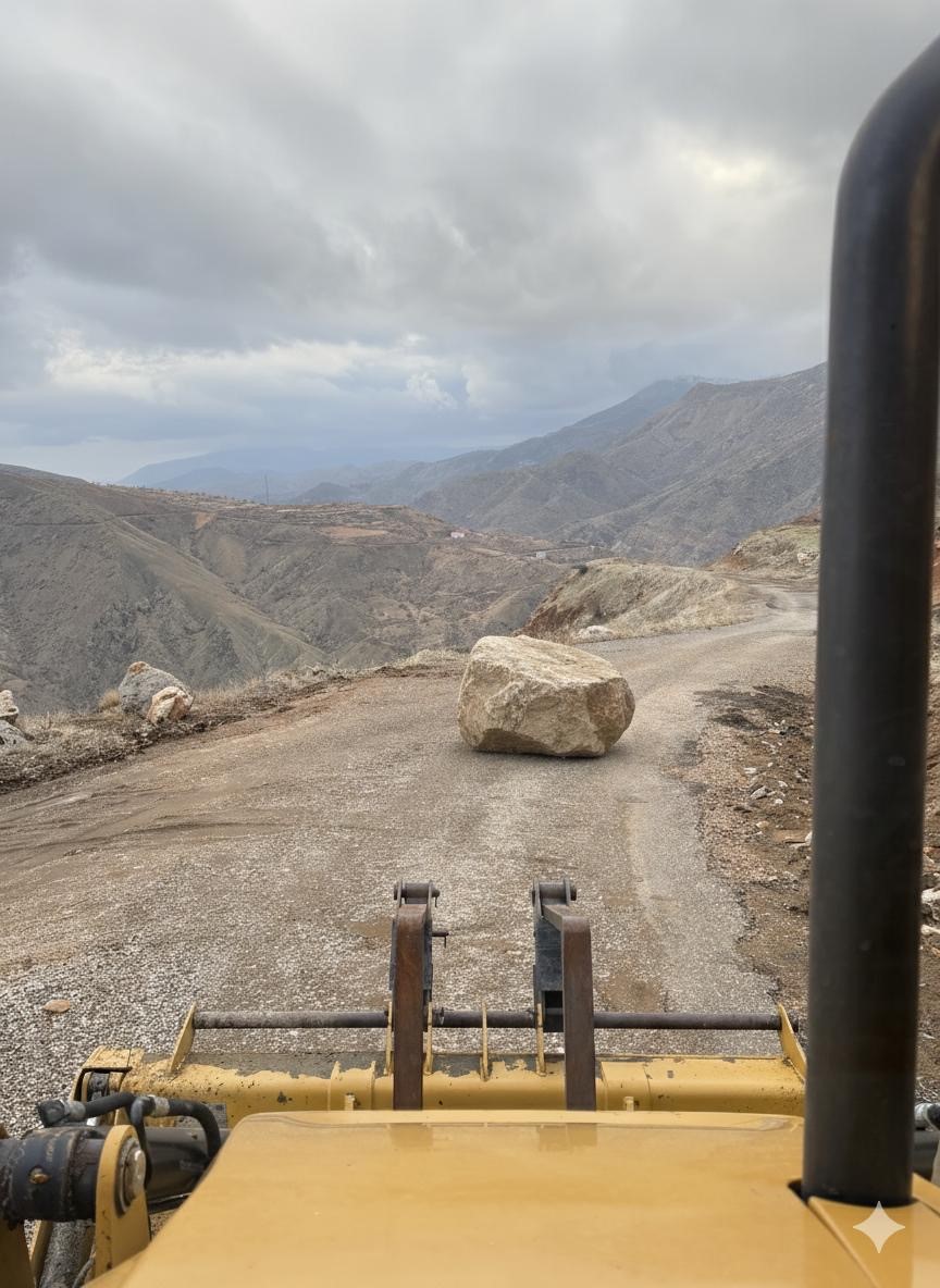Heyelan nedeniyle kapanan köy yolu yeniden ulaşıma açıldı
