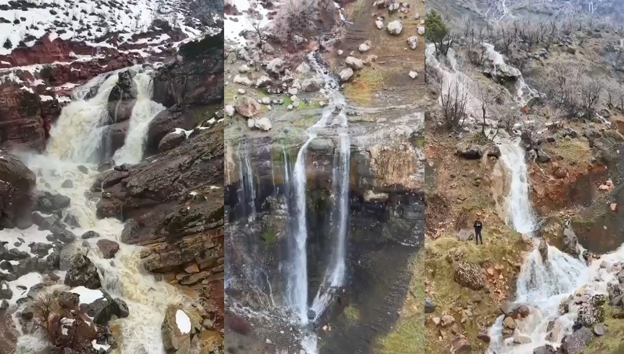 Derecik’te şelaleler yeniden coştu