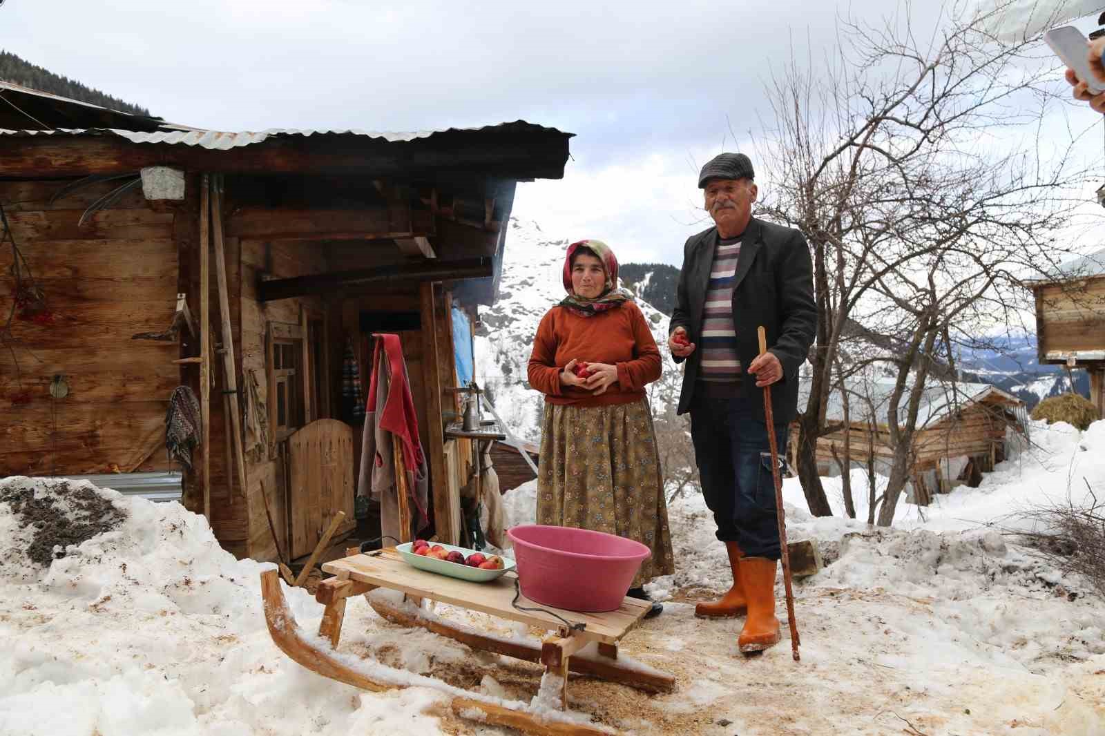 Karlar altındaki doğal yaşam Maden k&ouml;y&uuml;nde sanatla buluştu

