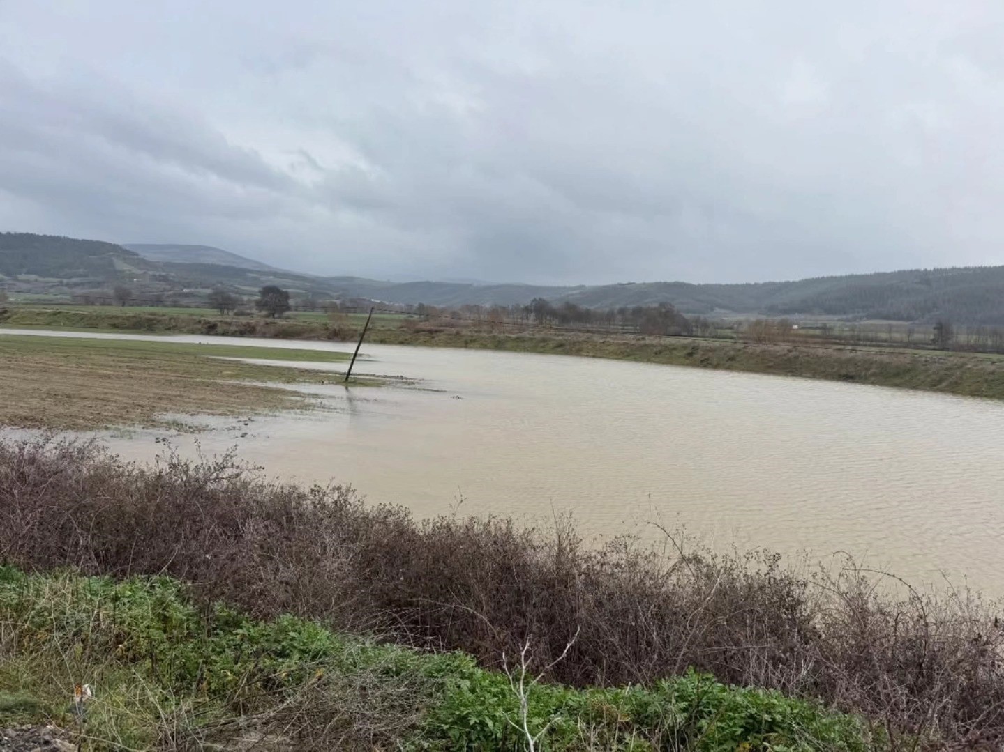 Sağanak yağmurdan sonra binlerce dönüm tarım arazisi sular altında kaldı
