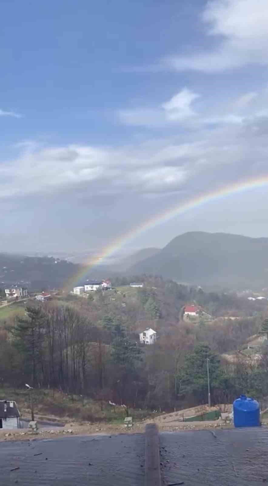 Bursa’da yağmur sonrası gökkuşağı görsel şöleni