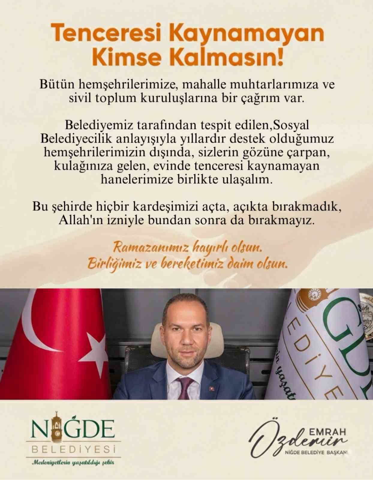 Başkan Özdemir: "Bu şehirde tenceresi kaynamayan kimse kalmasın"