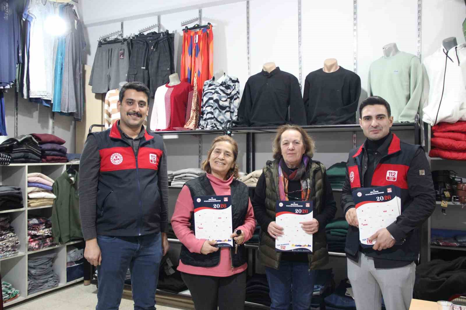 Acil Çağrı Merkezi ekipleri esnafı bilgilendirdi