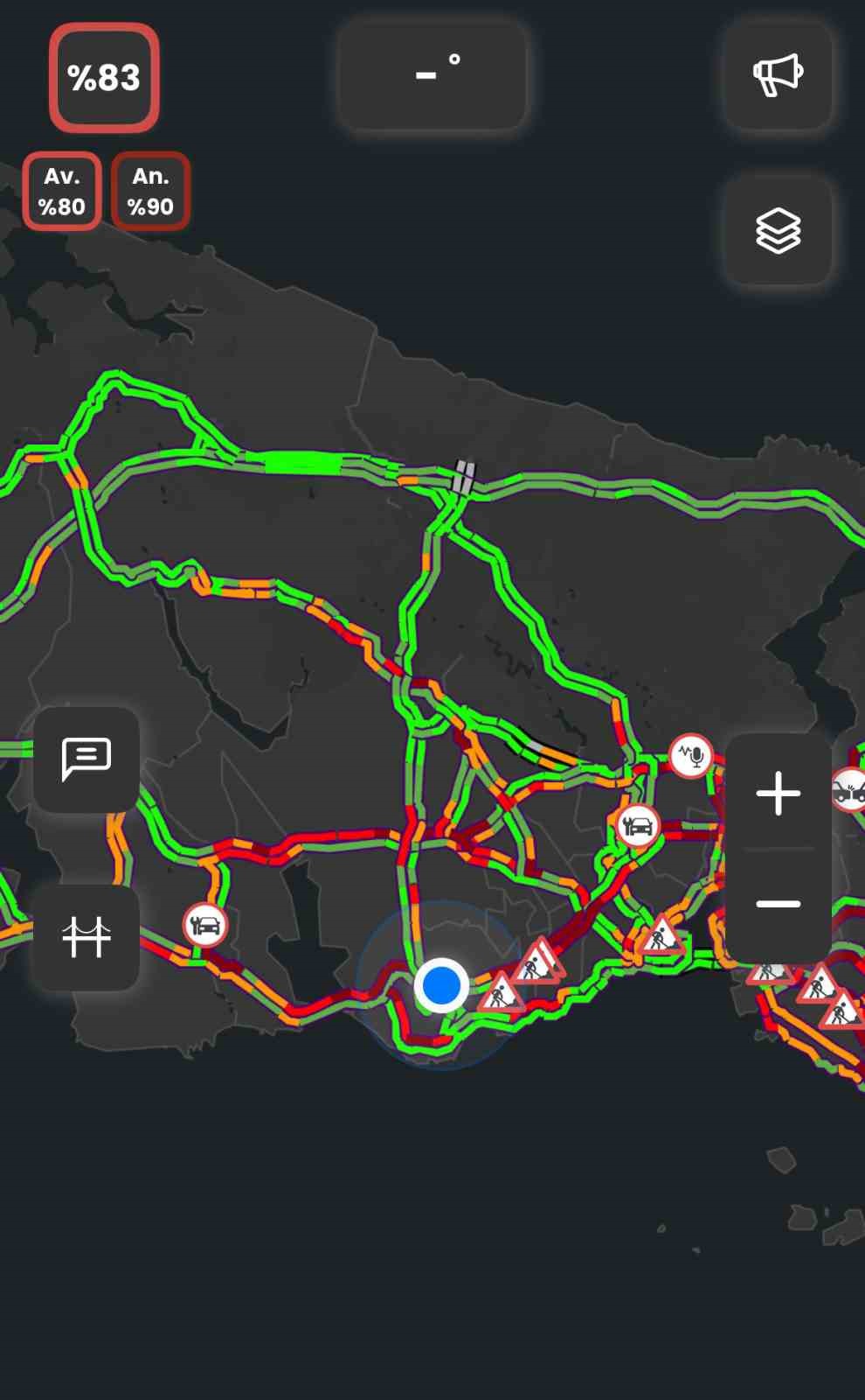 İstanbul&rsquo;da trafik yoğunluğu y&uuml;zde 83&rsquo;e ulaştı
