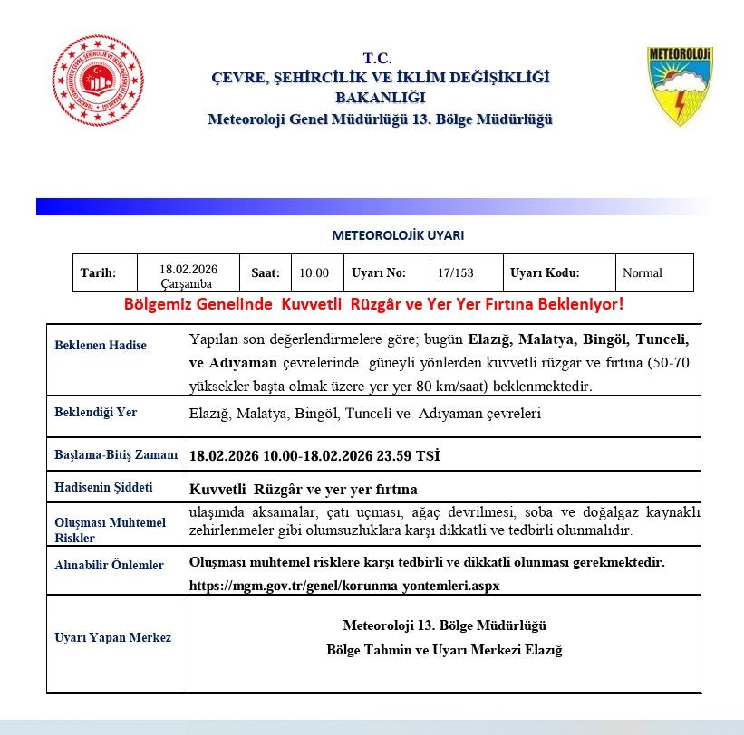 Meteorolojiden 5 il için kuvvetli rüzgar ve fırtına uyarısı