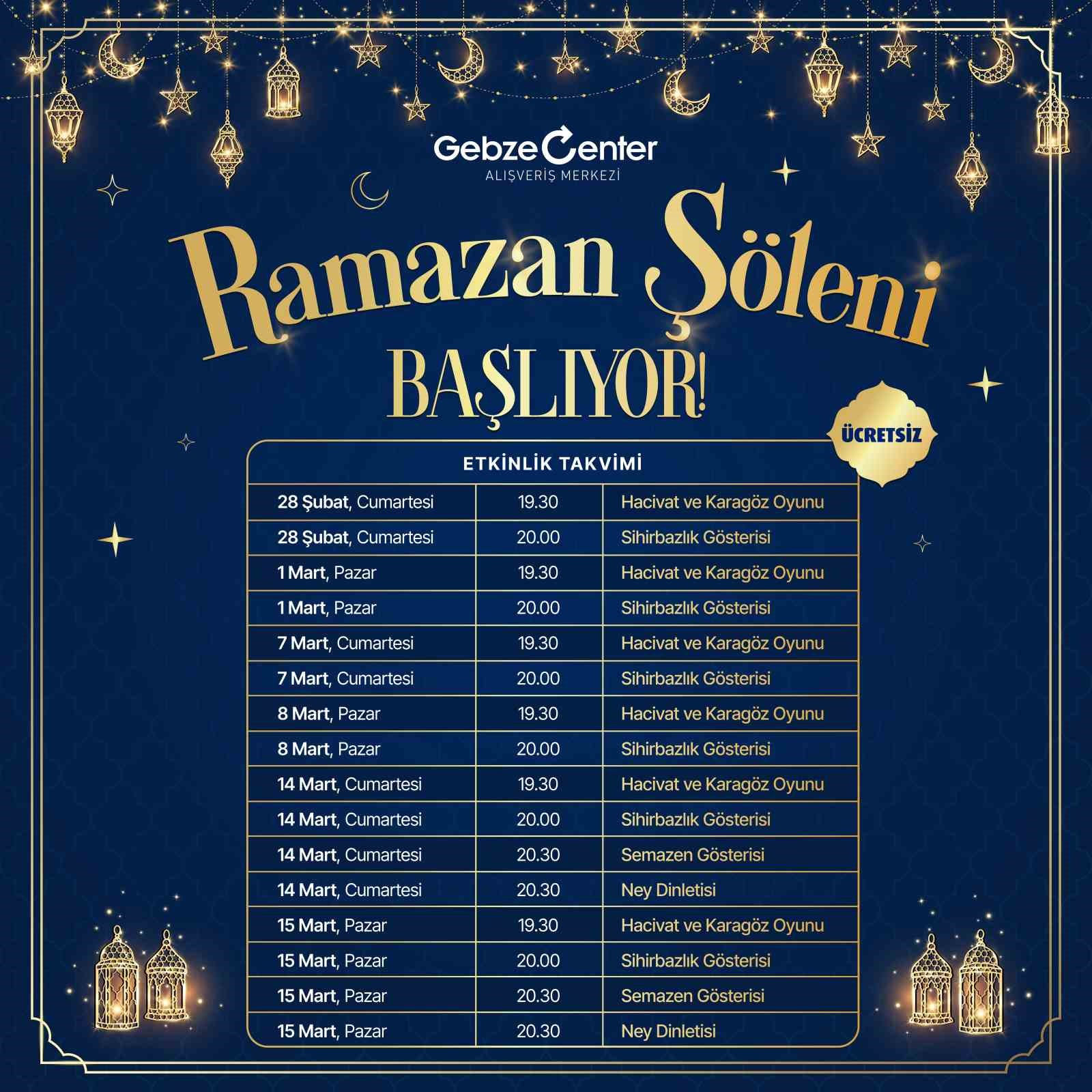 Gebze Center&rsquo;dan Ramazan ayı etkinlikleri
