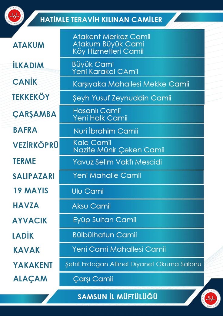 Samsun’da 2026 Ramazan ayı teması: "Ramazan, Cami ve Hayat"