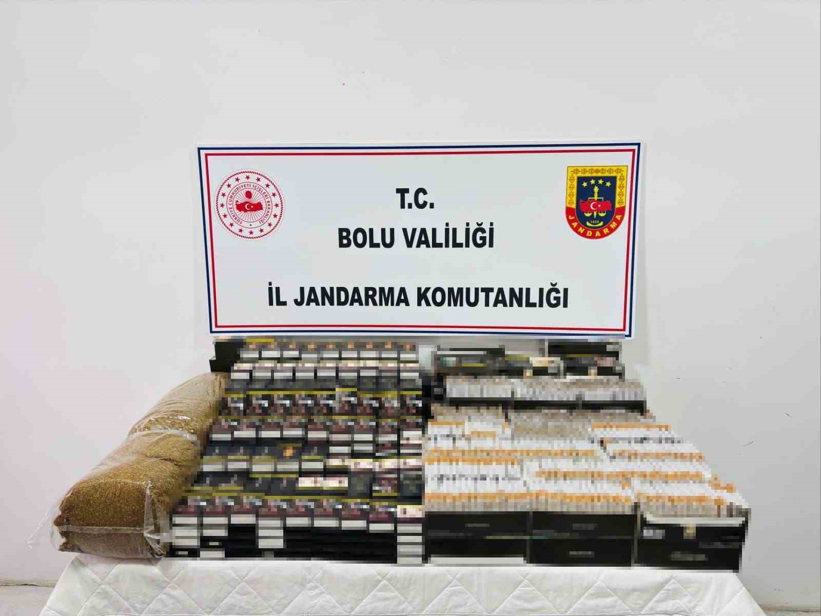 Bolu’da binlerce kaçak makaron ve tütün ele geçirildi