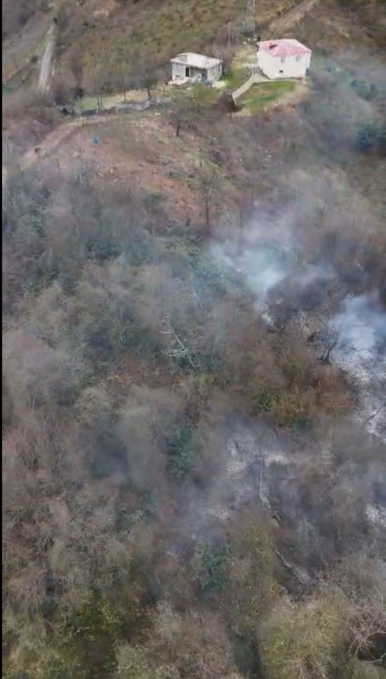 Görele’de örtü yangını korkuttu