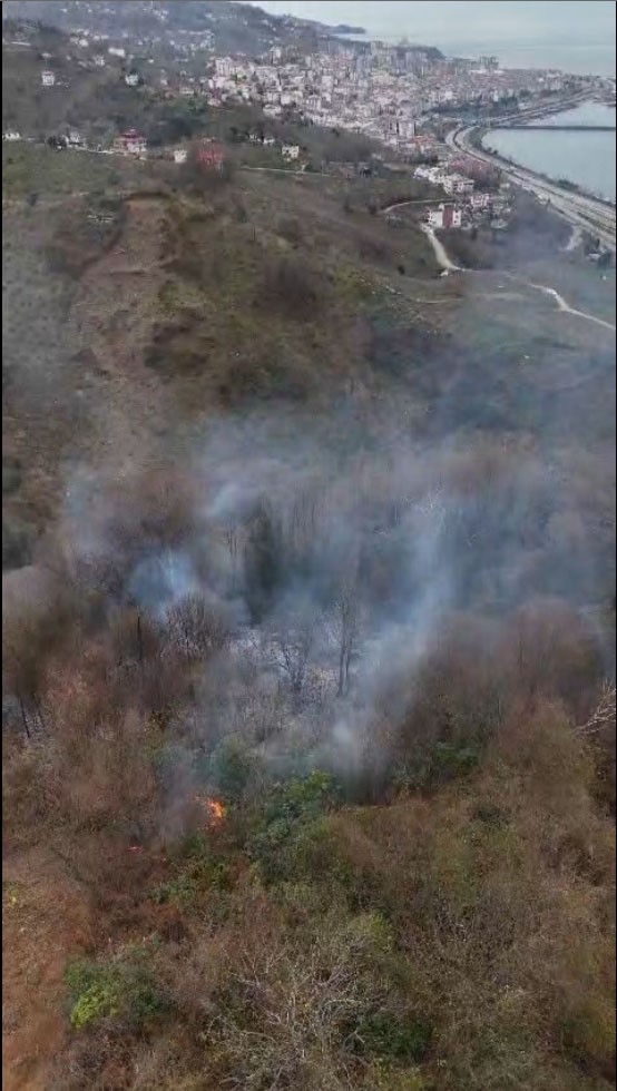 Görele’de örtü yangını korkuttu