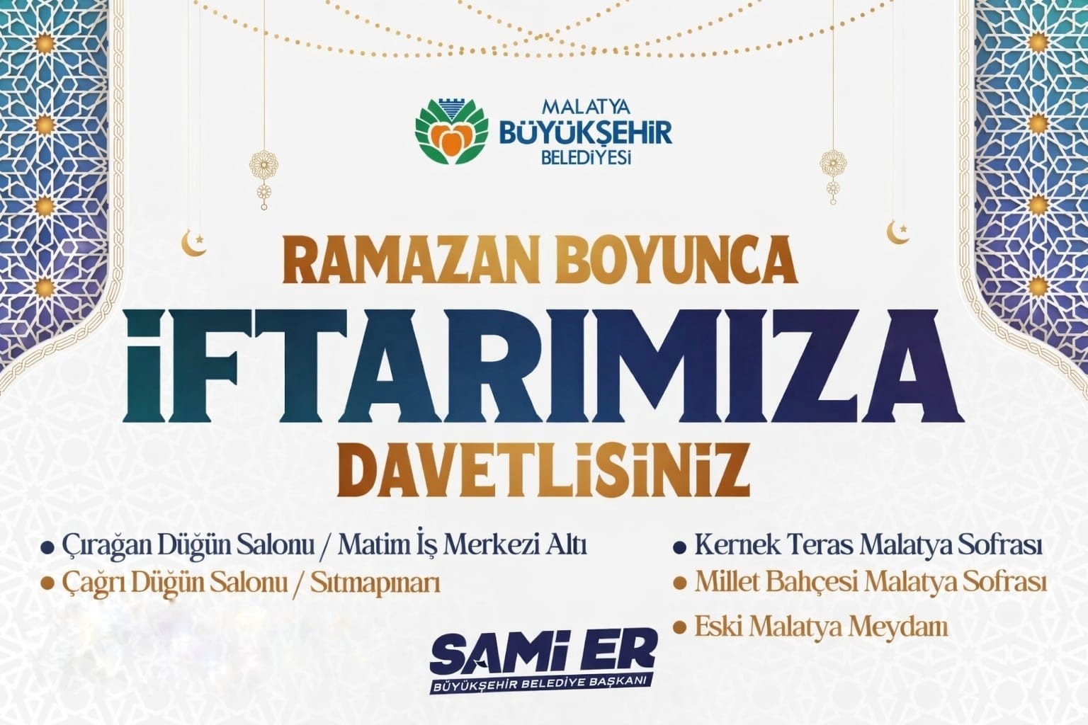 Malatya B&uuml;y&uuml;kşehir Belediyesi Ramazan maneviyatını şehre taşıyor
