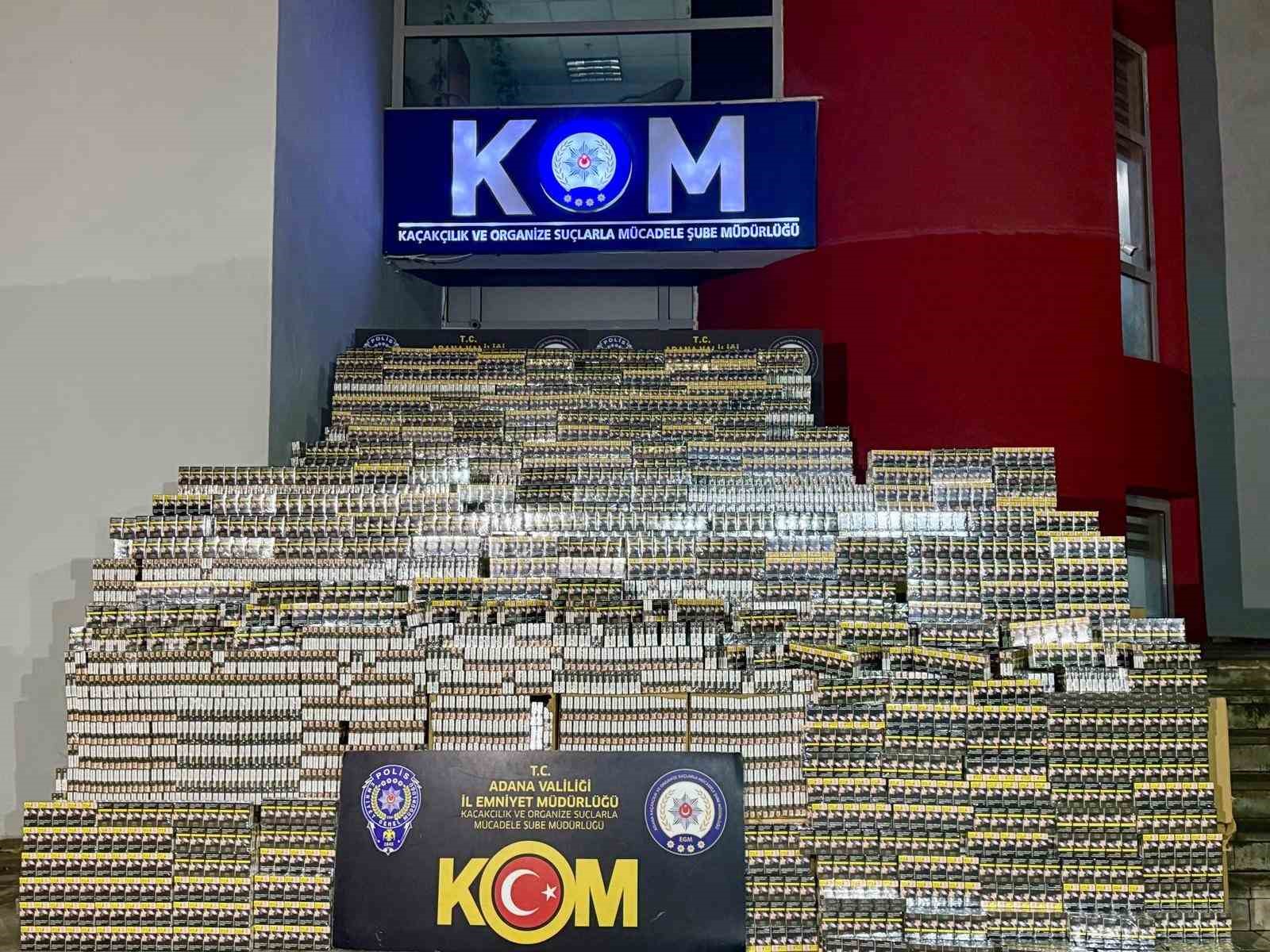 Adana&rsquo;da 82 bin paket ka&ccedil;ak sigara ele ge&ccedil;irildi
