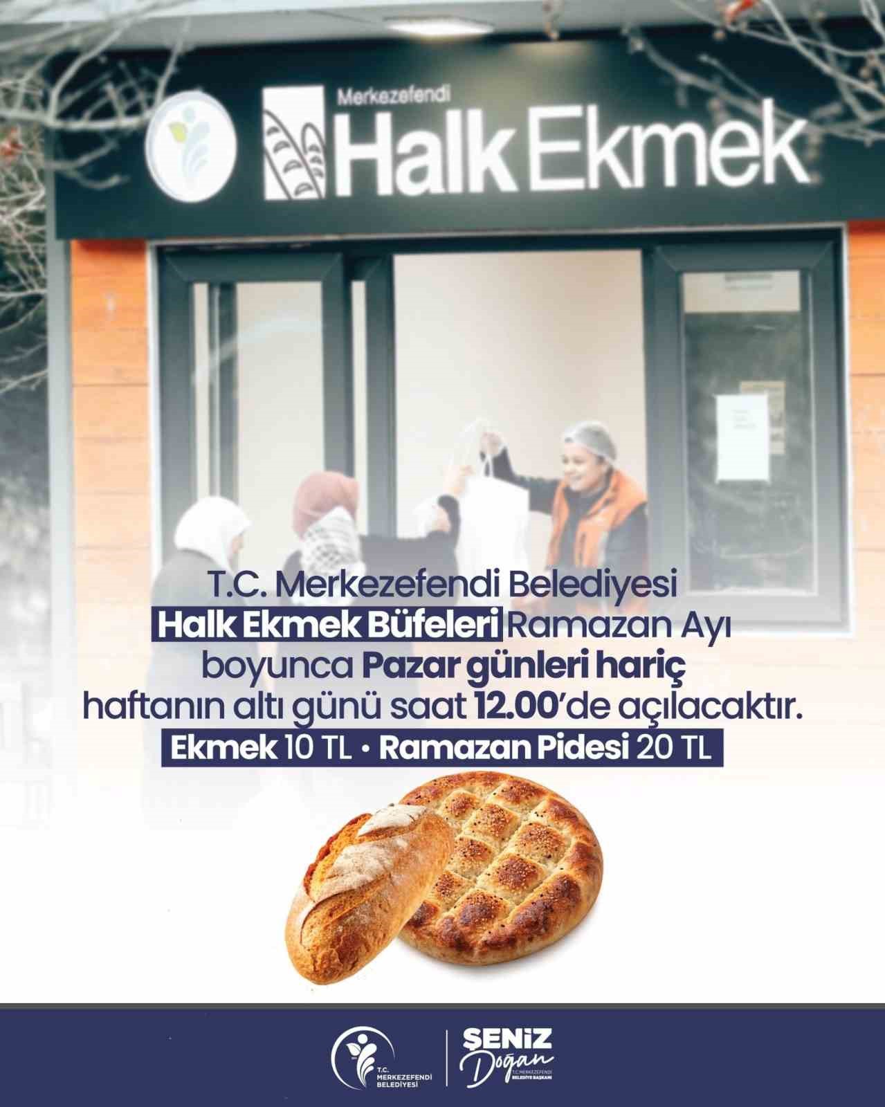 Merkezefendi Belediyesi Halk Ekmek b&uuml;feleri Ramazan ayında da hizmette
