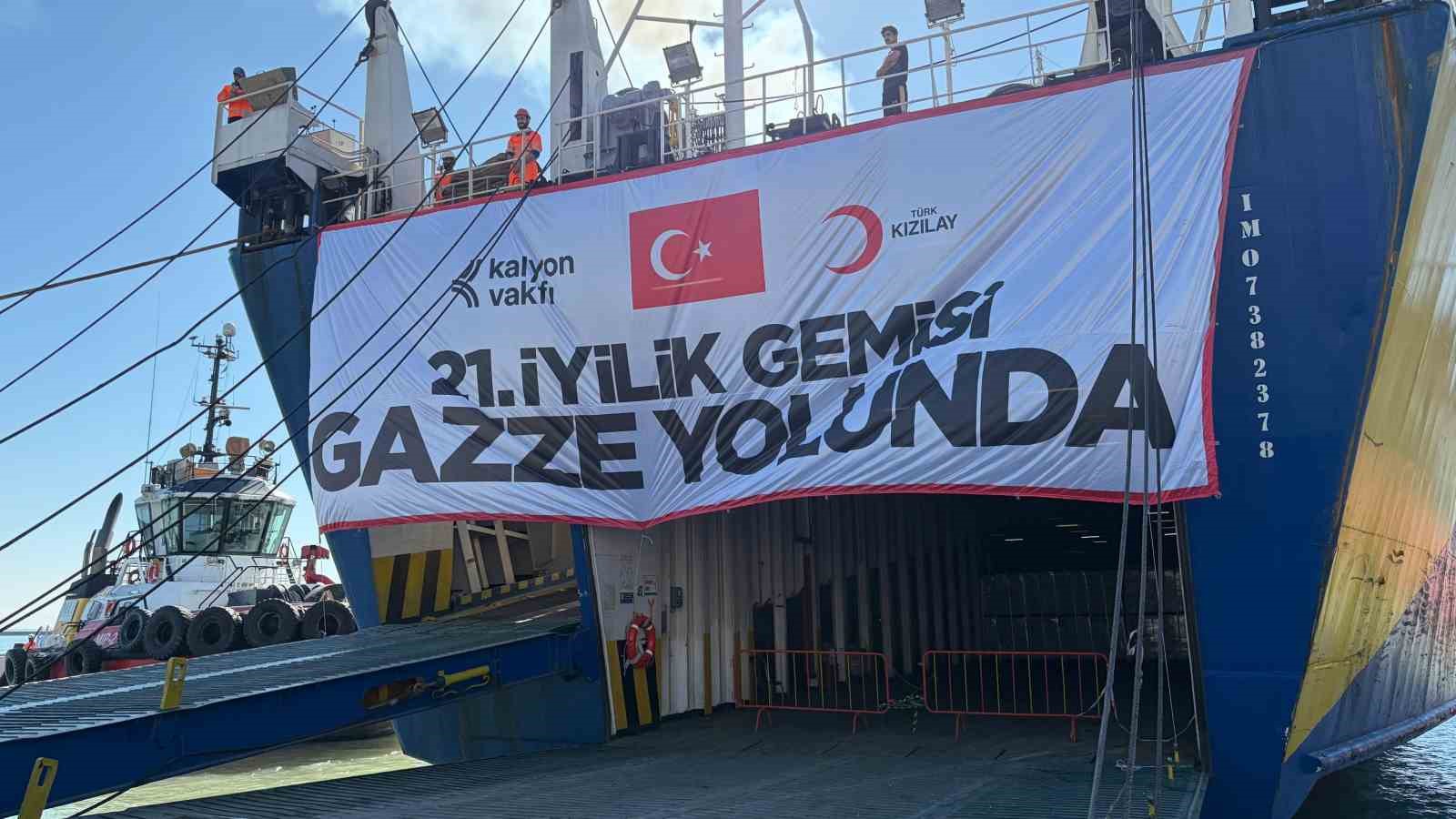 Türk Kızılay’ın ‘İyilik Gemisi’ Ramazan’ın ilk gününde Gazze’ye uğurlandı
