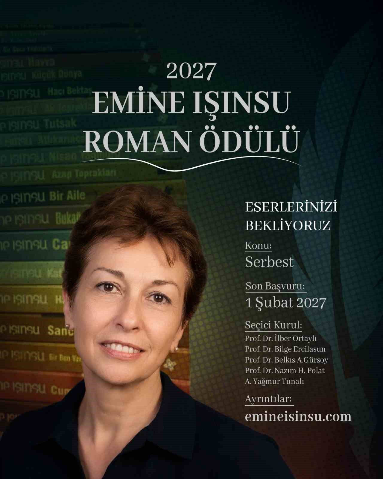 2027 Emine Işınsu Roman &Ouml;d&uuml;l&uuml; başvuruları gelmeye başladı
