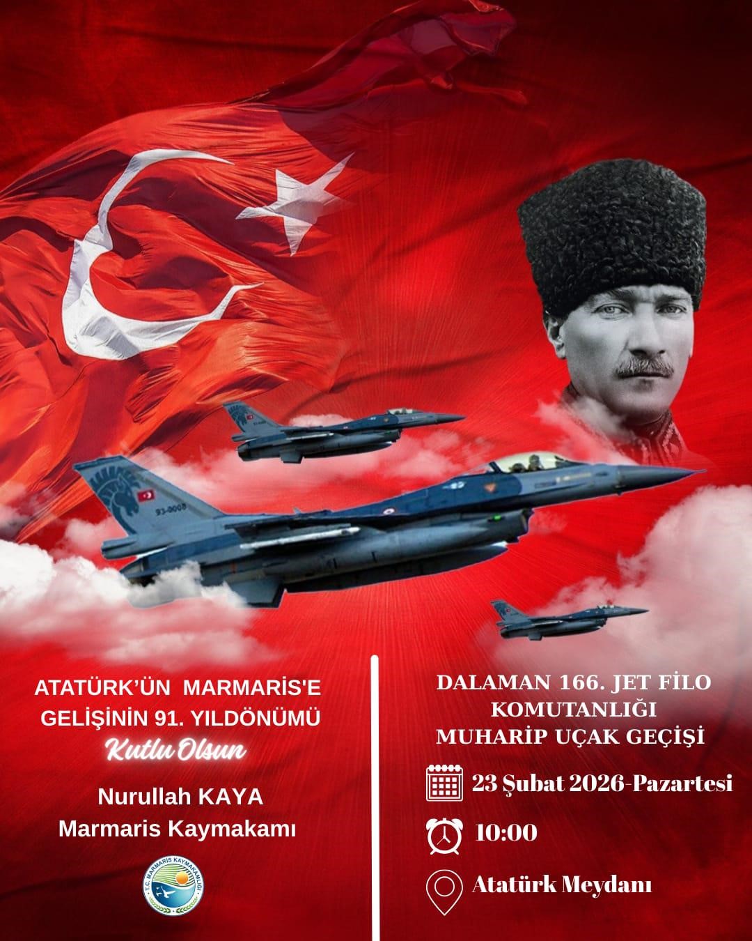 Atatürk’ün Marmaris’e gelişinin yıldönümü törenlerle anılacak