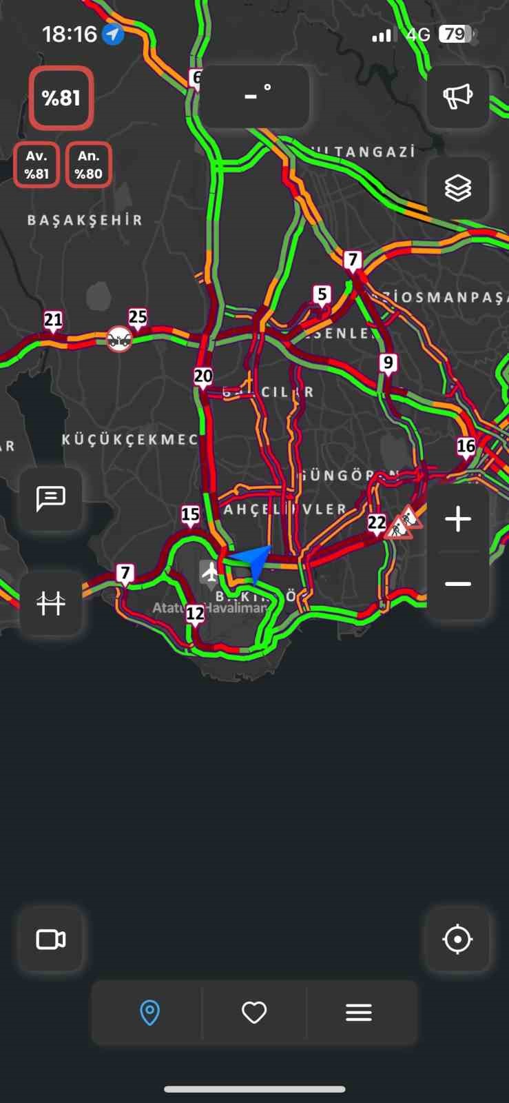 İstanbul&rsquo;da iftar &ouml;ncesi trafik yoğunluğu y&uuml;zde 81&rsquo;e &ccedil;ıktı
