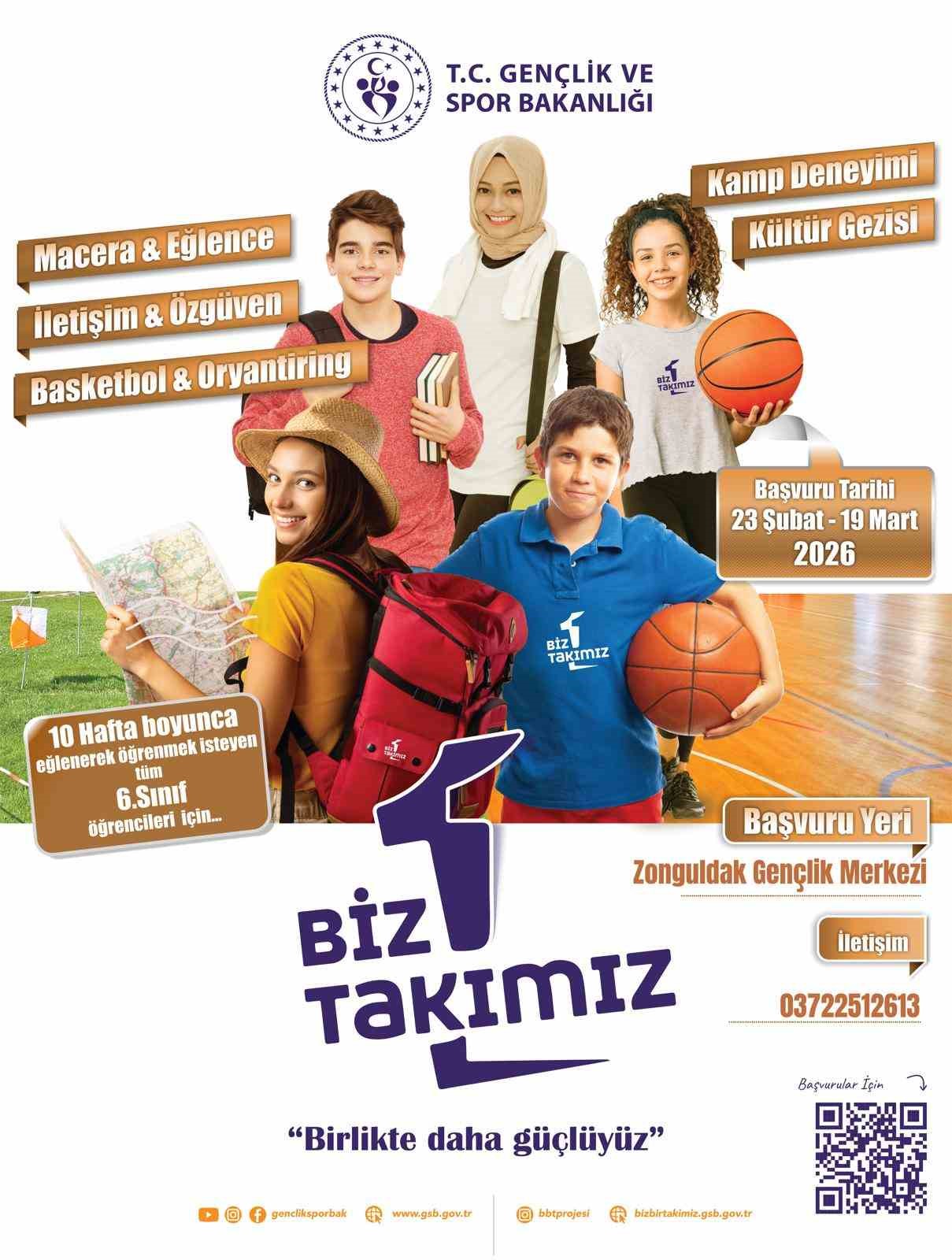 Gençlik ve Spor Bakanlığı’nın "Biz Bir Takımız Projesi" Zonguldak’ta başlıyor
