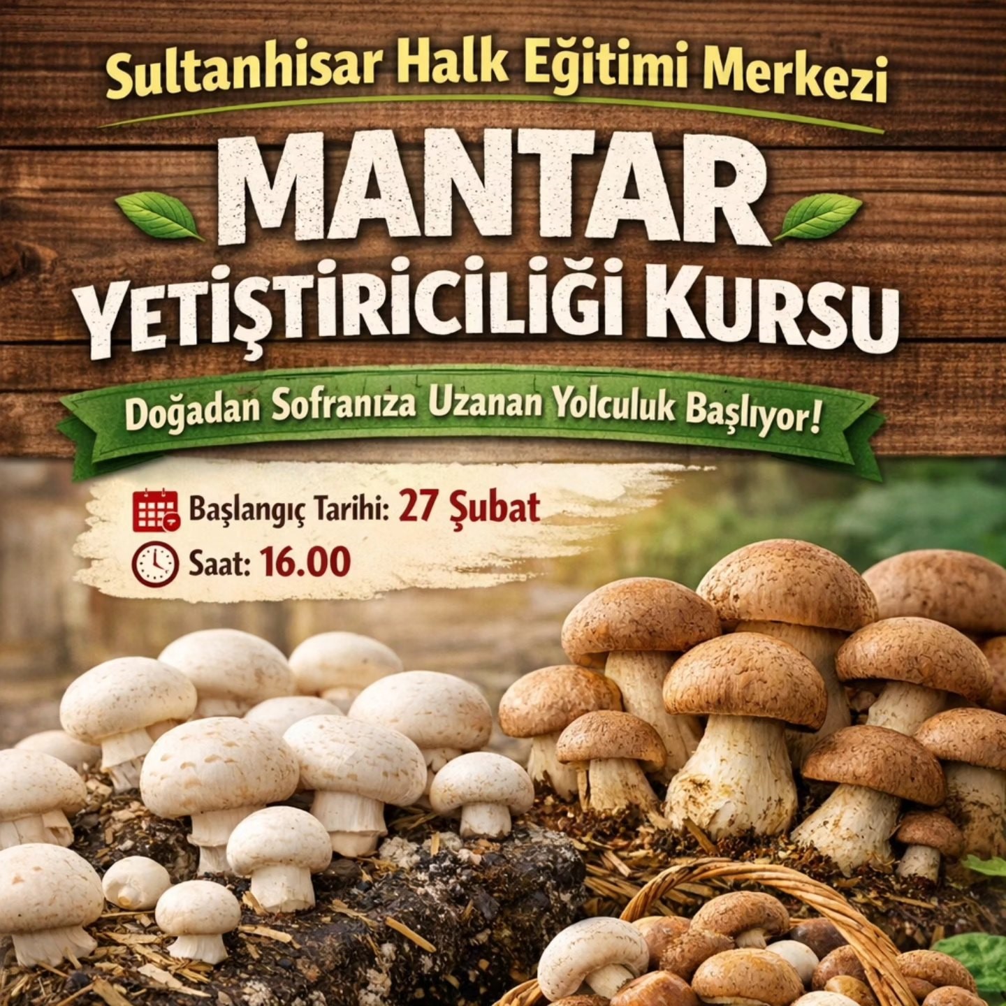 Sultanhisar&rsquo;da mantar yetiştiriciliği kursu a&ccedil;ılıyor
