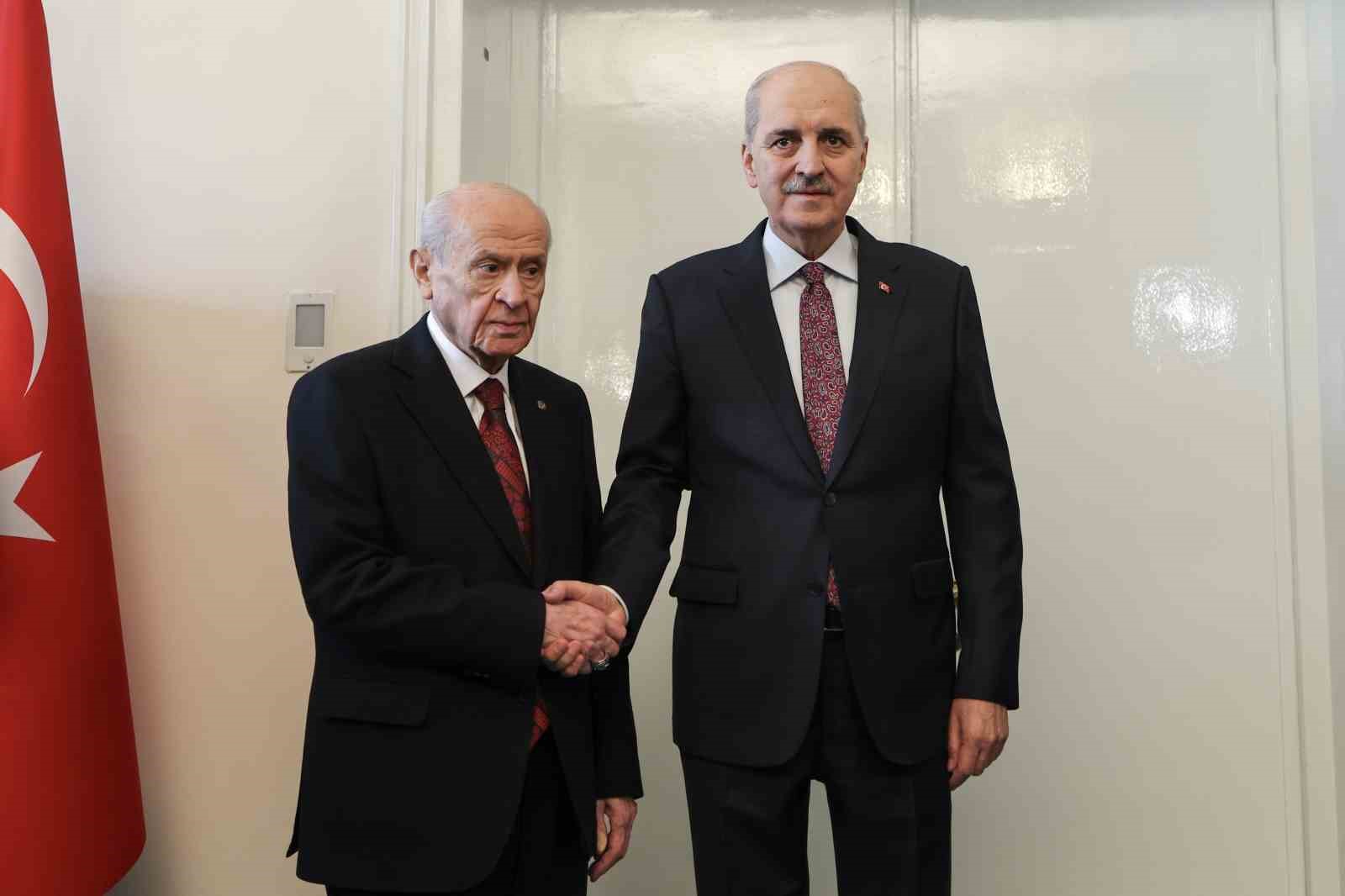 TBMM Başkanı Kurtulmuş, MHP Lideri Bah&ccedil;eli&rsquo;yi ziyaret etti
