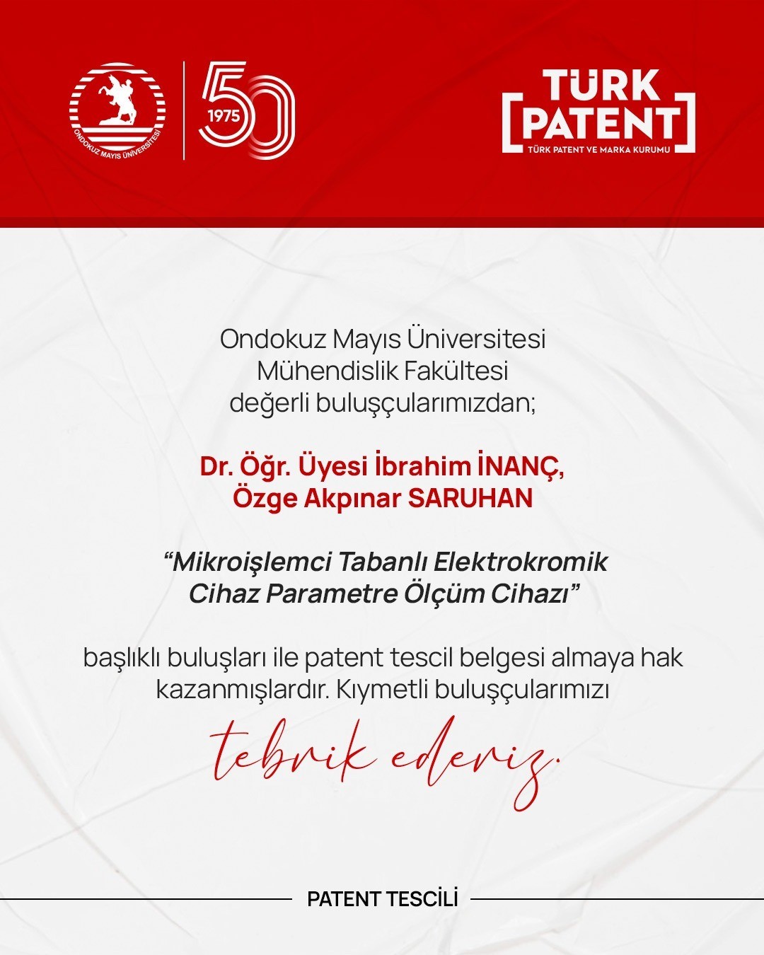 OM&Uuml;&rsquo;den iki yeni patent: Tepsilerde hijyen ve elektrokromik &ouml;l&ccedil;&uuml;mde yenilik
