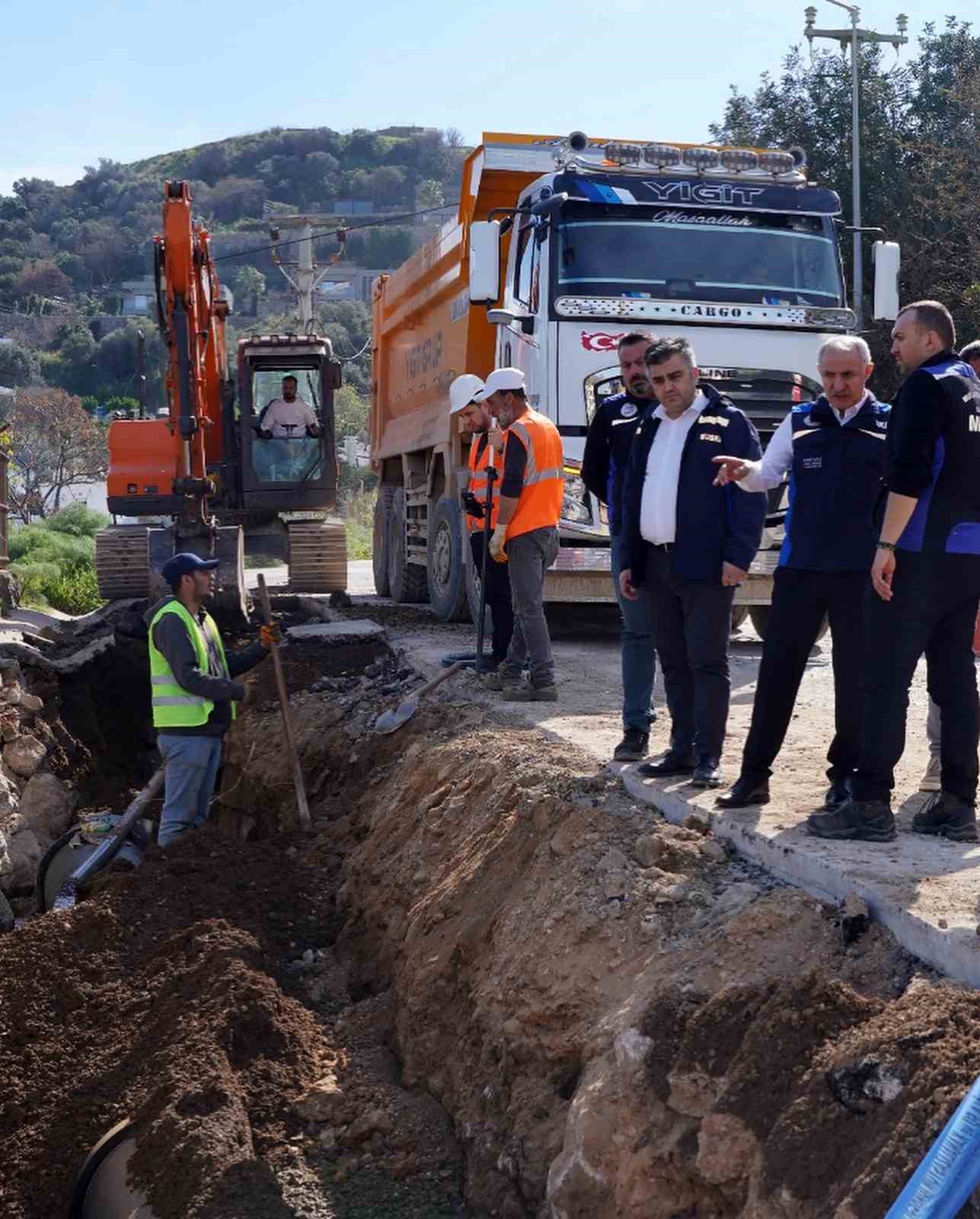 Bodrum&rsquo;un su isale hatları yenileme &ccedil;alışmaları devam ediyor
